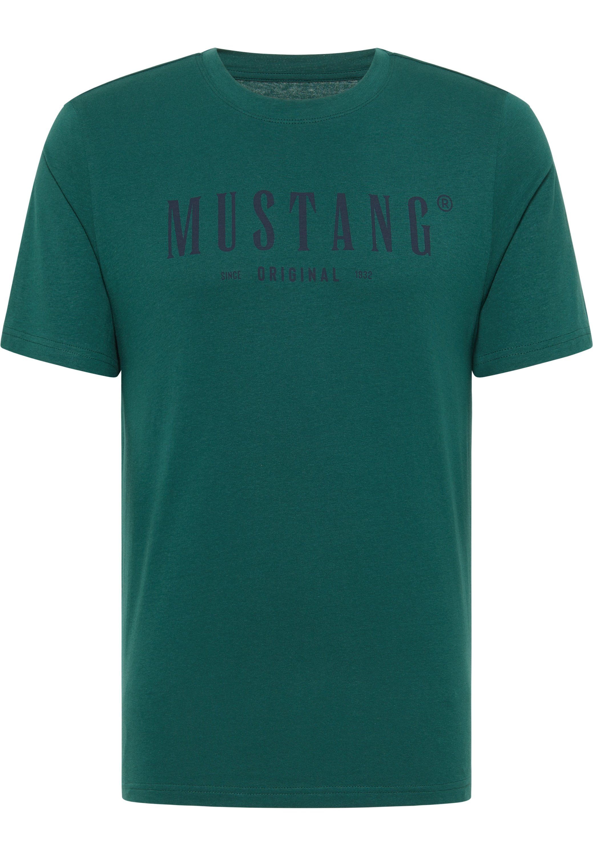 Kurzarmshirt grün Mustang Print-Shirt MUSTANG