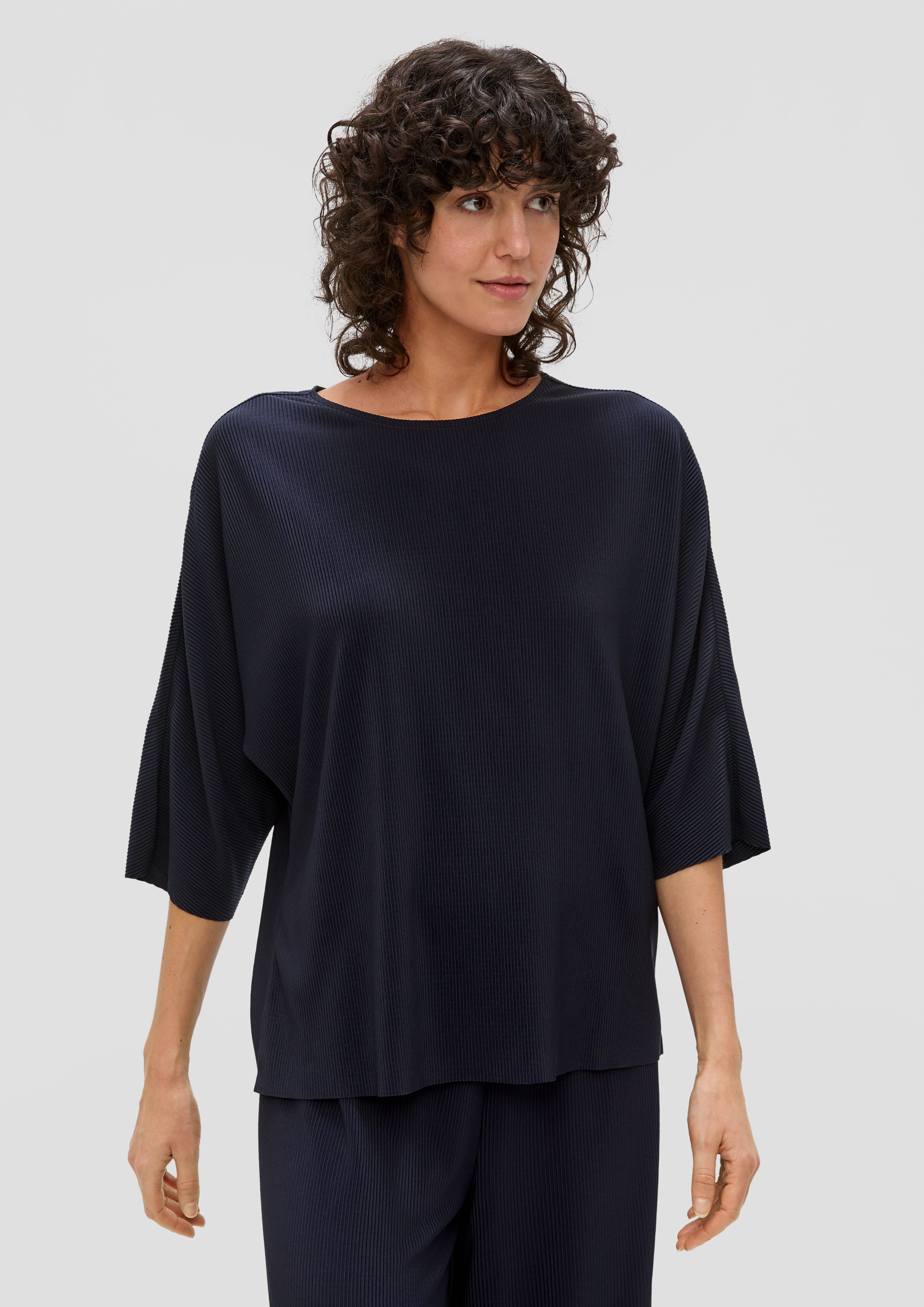 3/4-Arm-Shirt Plissiertes Shirt aus Jersey