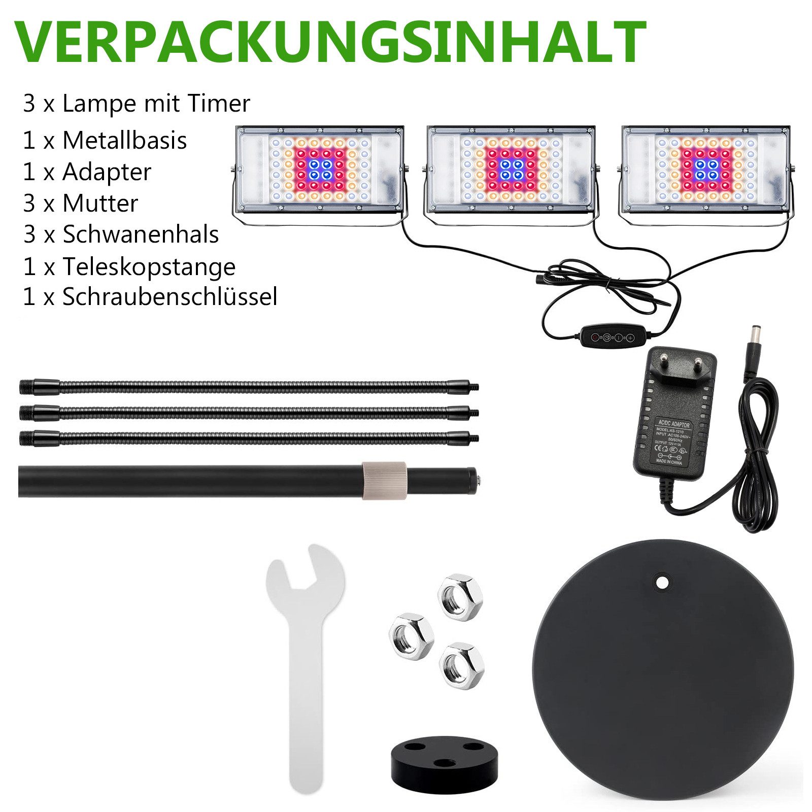 LMaxhome Pflanzenlampe LED Vollspektrum Dimmbar Pflanzenlicht mit Ständer f günstig online kaufen