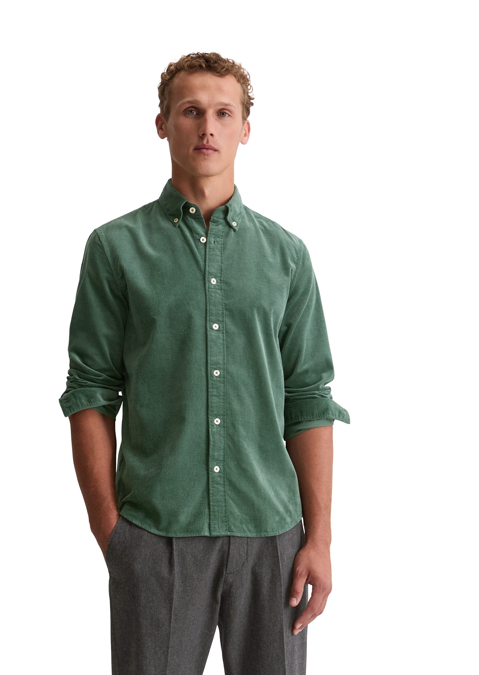 Marc O'Polo Langarmhemd mit Button-Down-Kragen günstig online kaufen