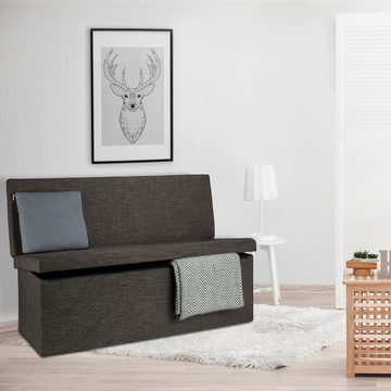 relaxdays Sitzhocker Faltbarer Sitzhocker mit Lehne XL, Braun
