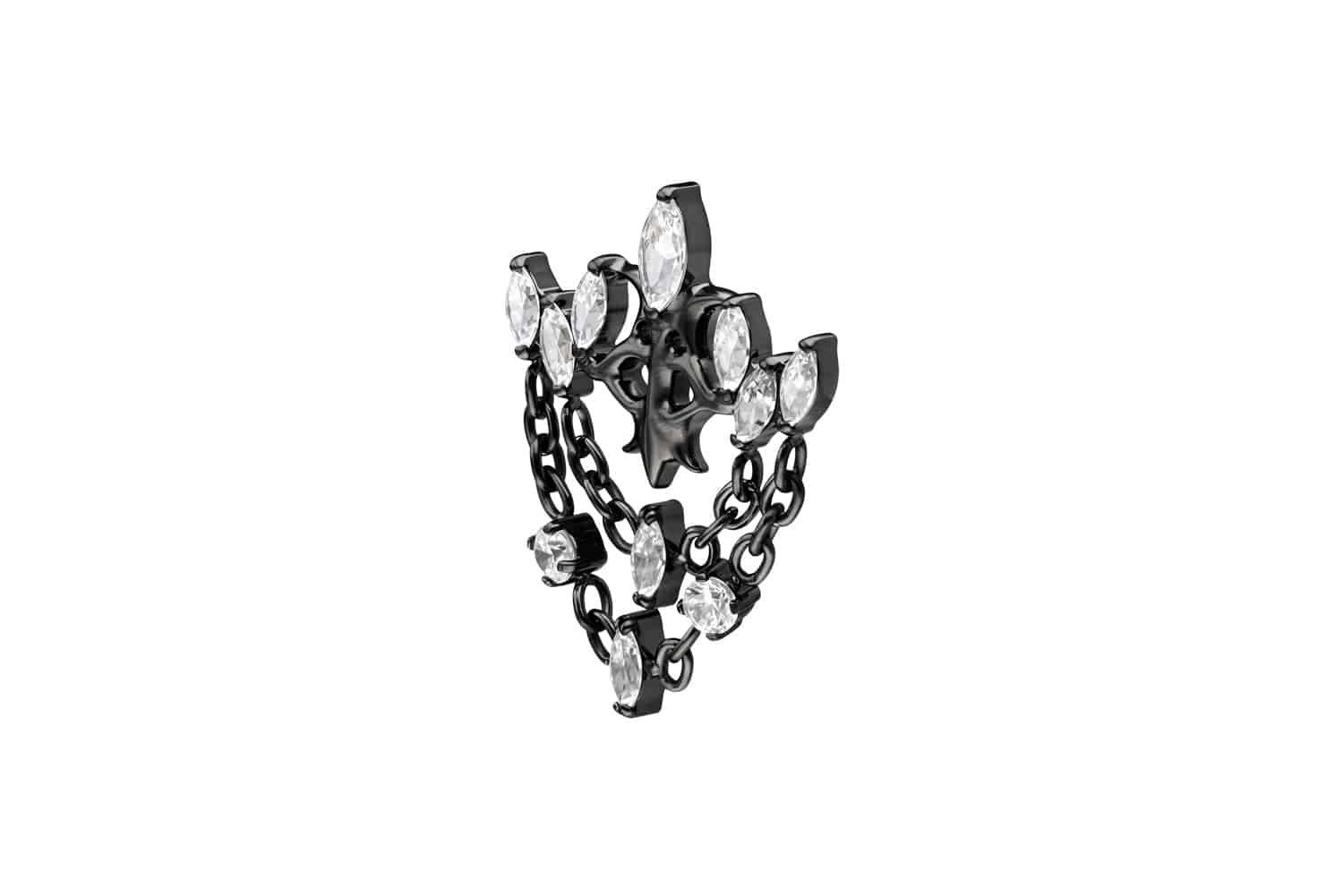PIERCINGLINE Piercing-Set Titan Schraubaufsatz mit Außengewinde GOTISCHE KRONE + KETTEN (Schraub-Aufsätze, 1-tlg)