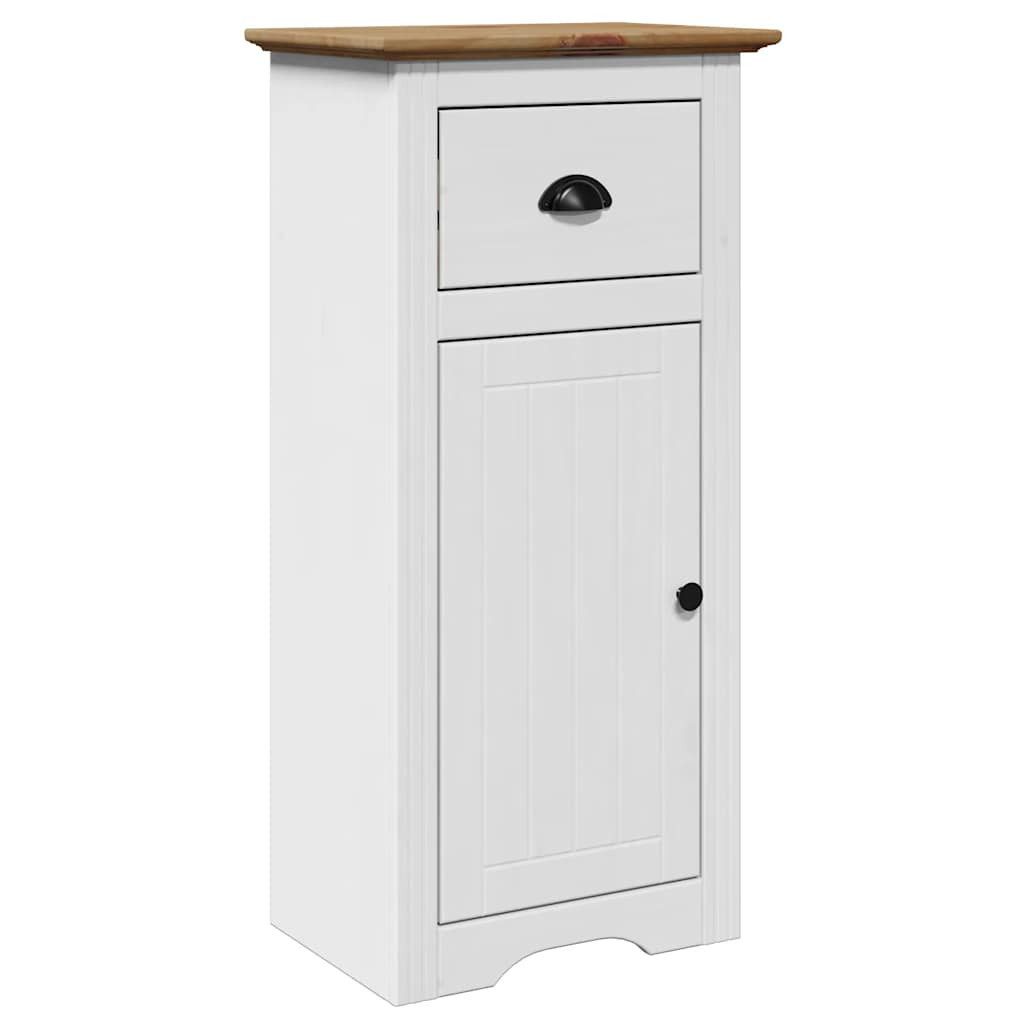 Badezimmer-Set Badschrank BODO Weiß und Braun 44x30x90 cm