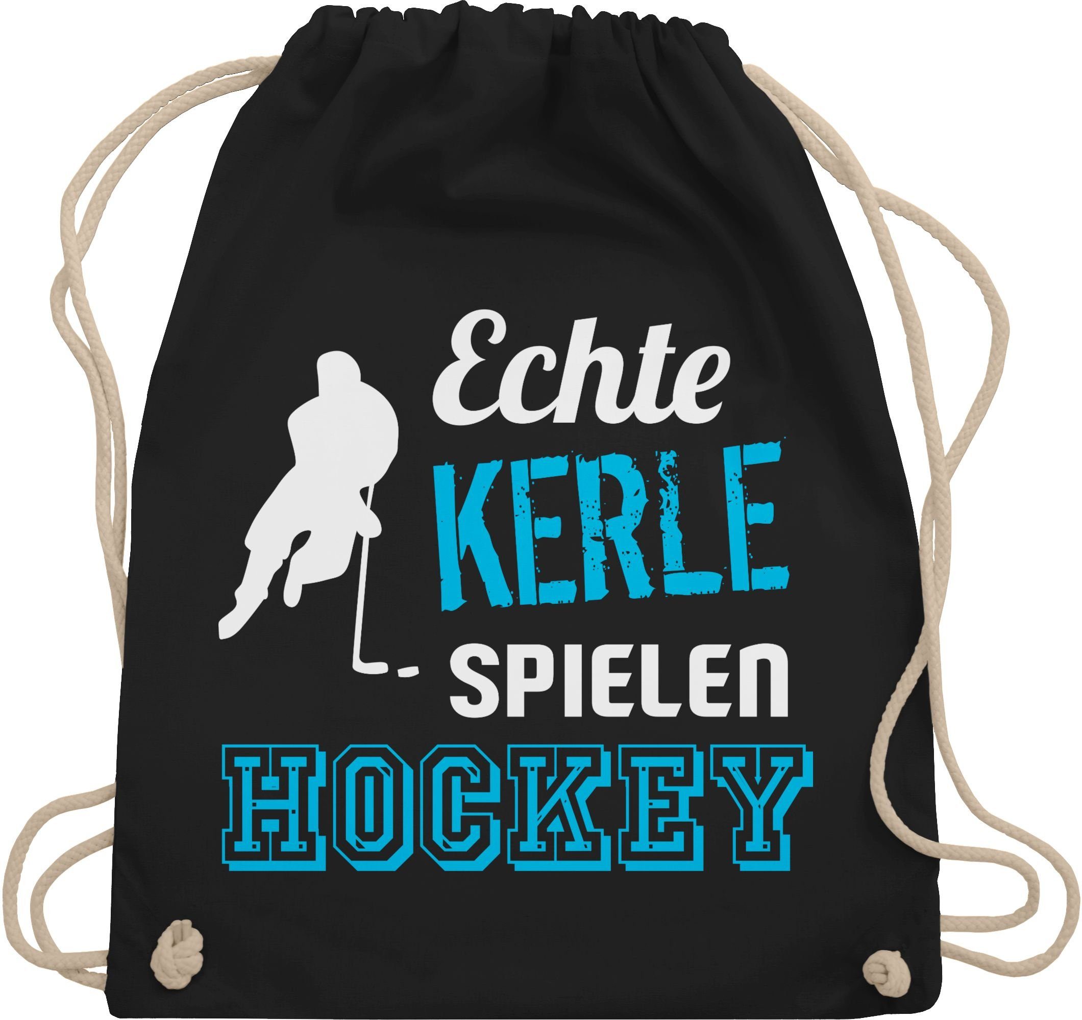 Shirtracer Turnbeutel Echte Kerle spielen Hockey, Eishockey