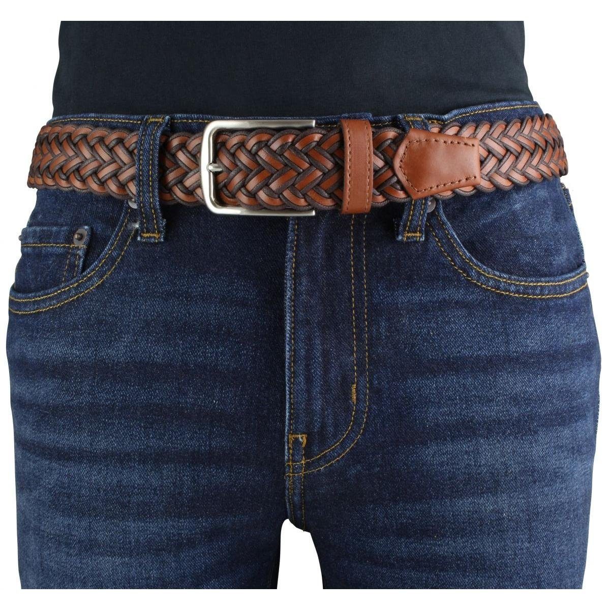 BELTINGER Ledergürtel Flecht-Gürtel aus Leder 3,5 cm - Flecht-Ledergürtel für Damen Herren 3 (1-St) – Bild 2 von 3