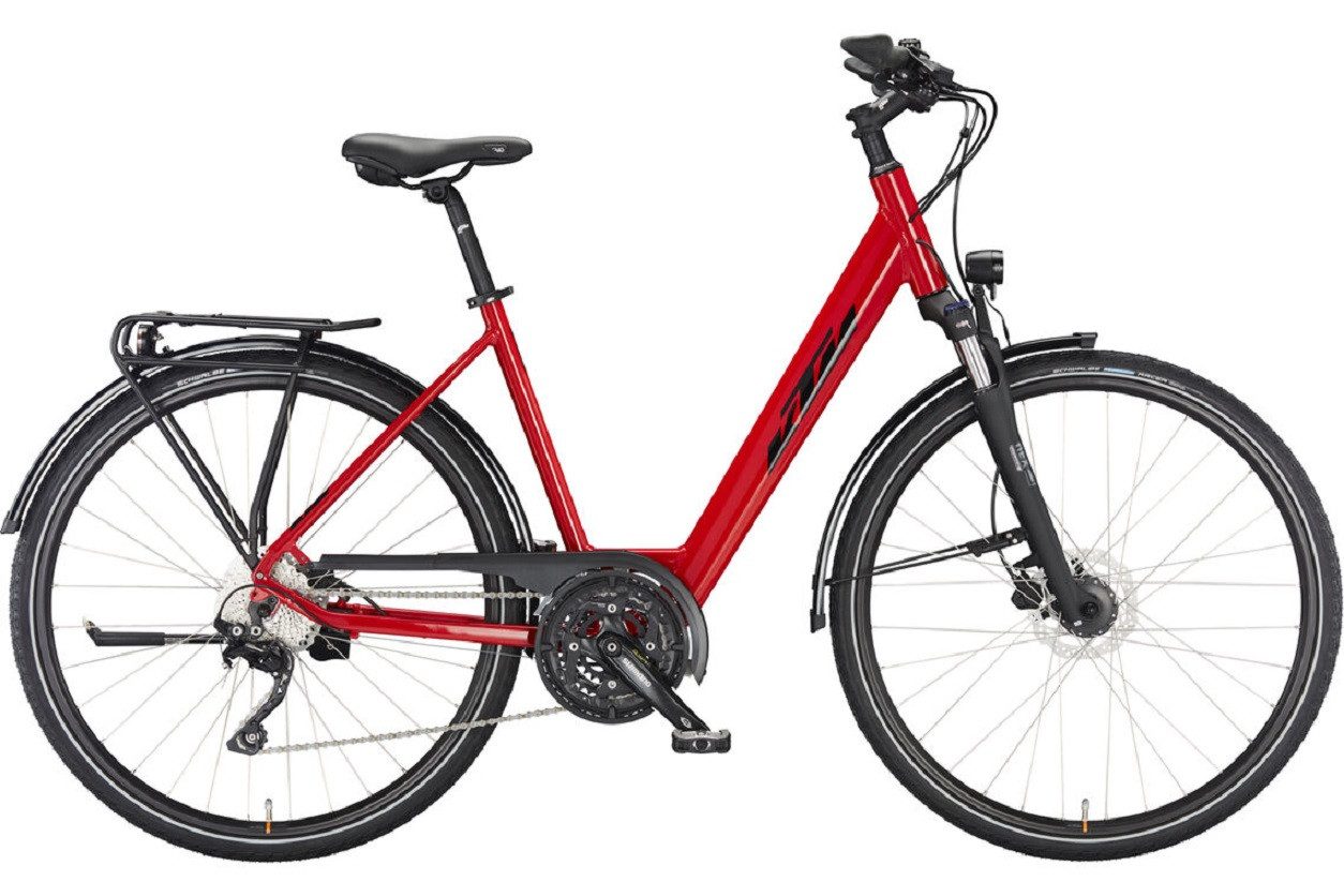 KTM Trekkingrad KTM Veneto Disc 30 Damen rot 2024, 30 Gang Shimano Deore T6000-10 SGS shadow, Kettenschaltung
