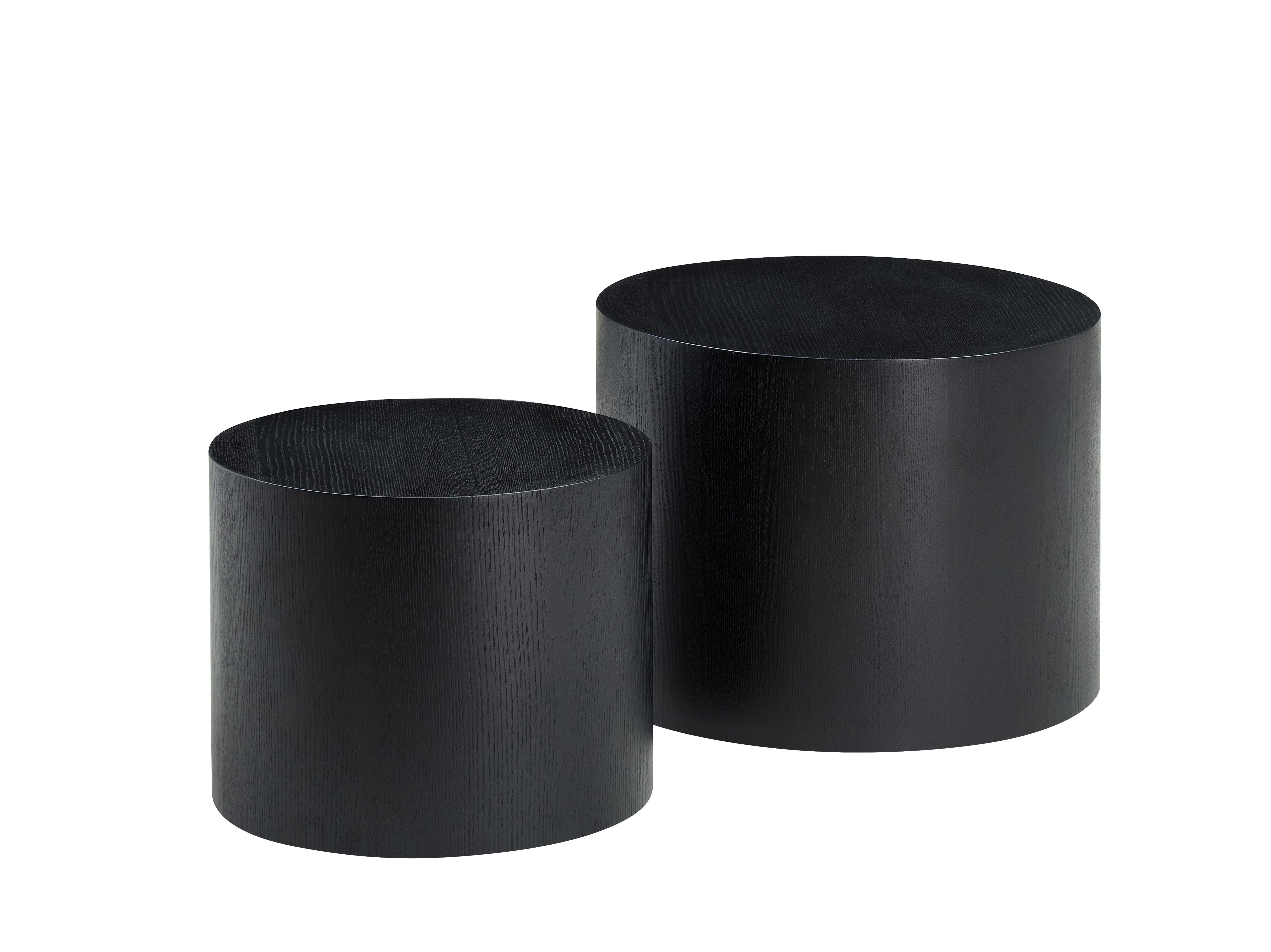 NJLyuhome Couchtisch Schwarzer runder Beistelltisch-Set, Nesting Tische im günstig online kaufen