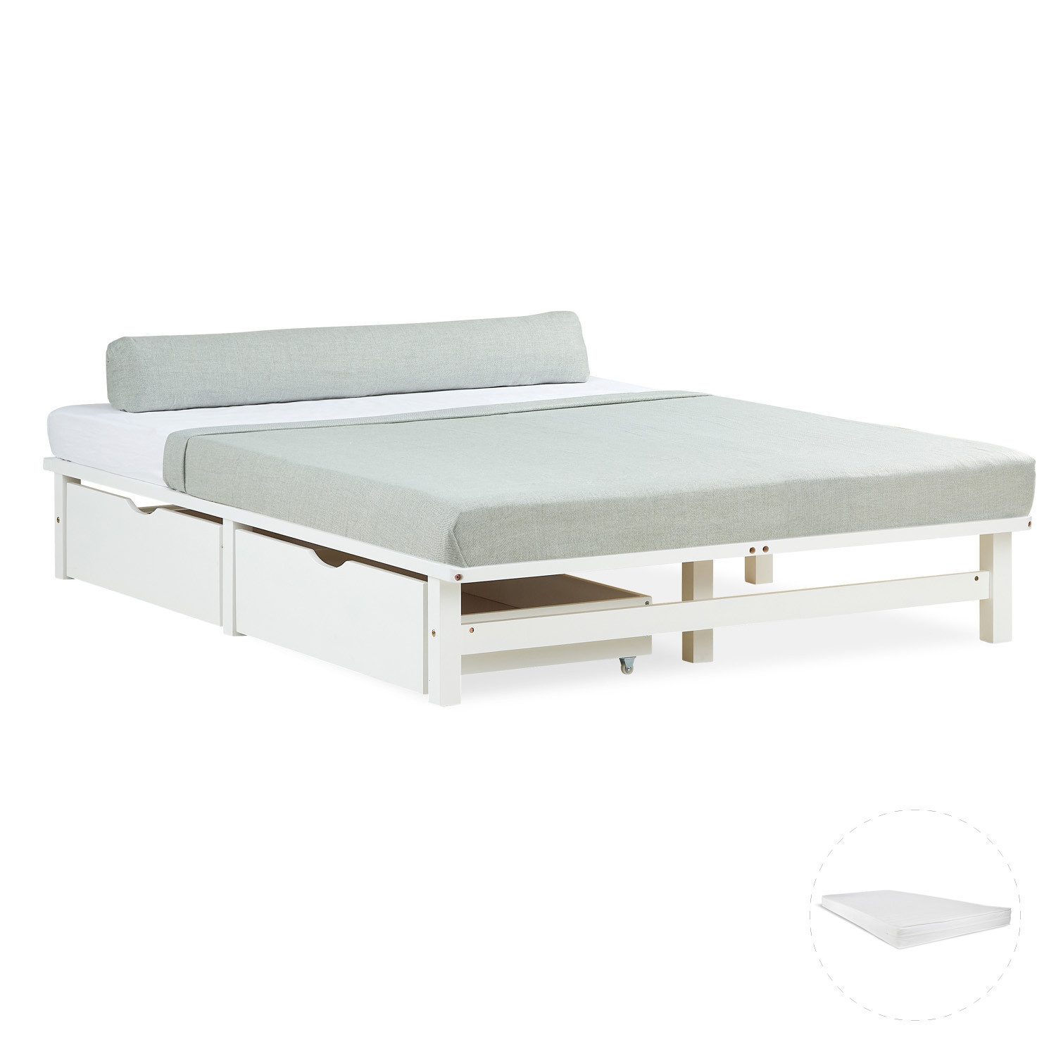Homestyle4u Holzbett Palettenbett Holz Kiefer Futonbett günstig online kaufen
