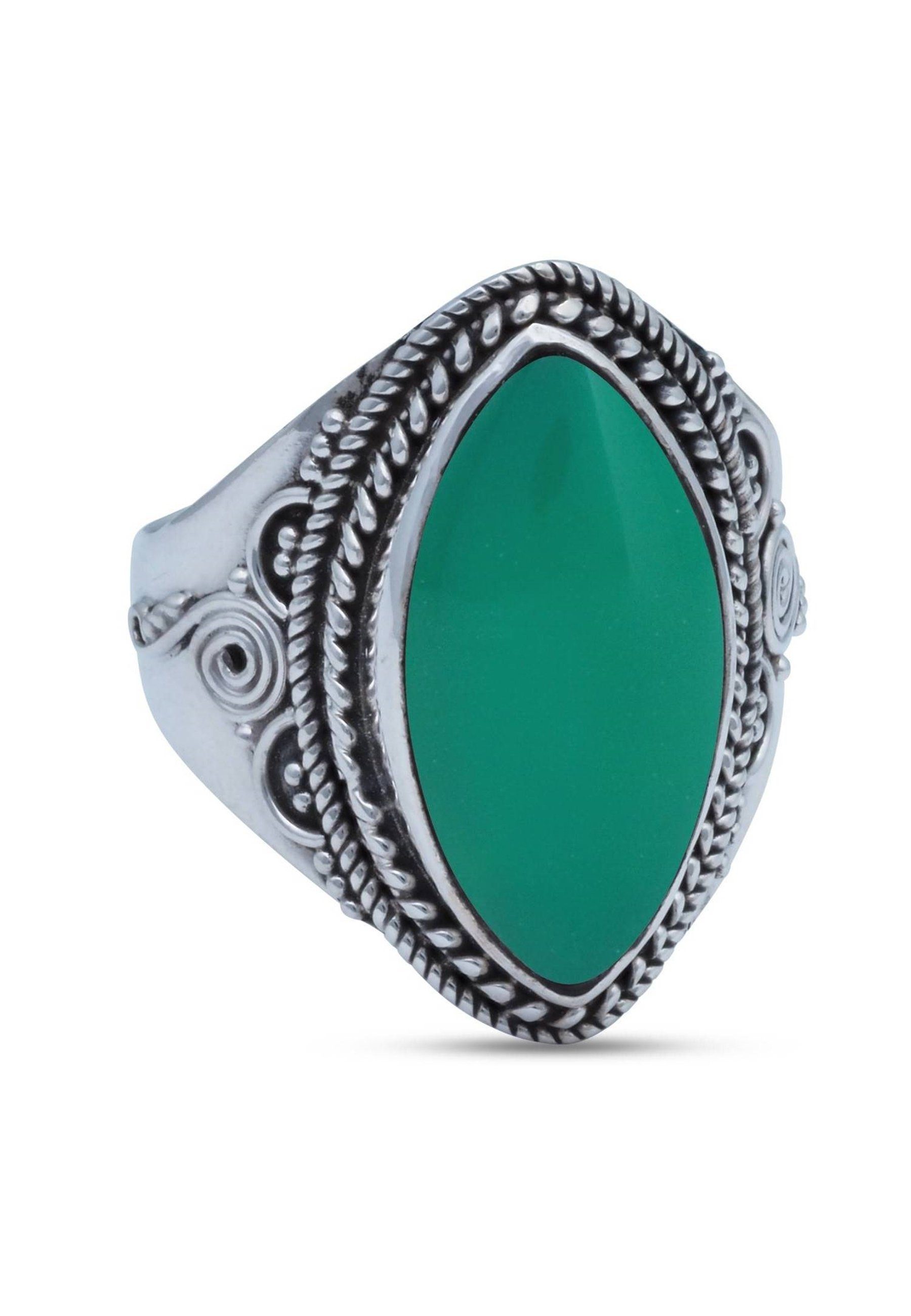 mantraroma Onyx grüner Silberring Silber mit 925er