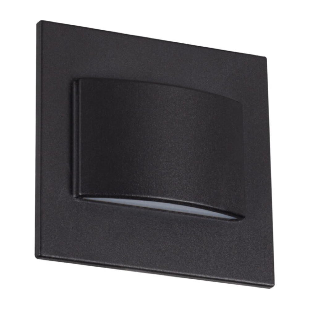 Kanlux Einbauleuchte LED Wandeinbauleuchte Erinus in Schwarz 0,8W 30lm 3000K, LED