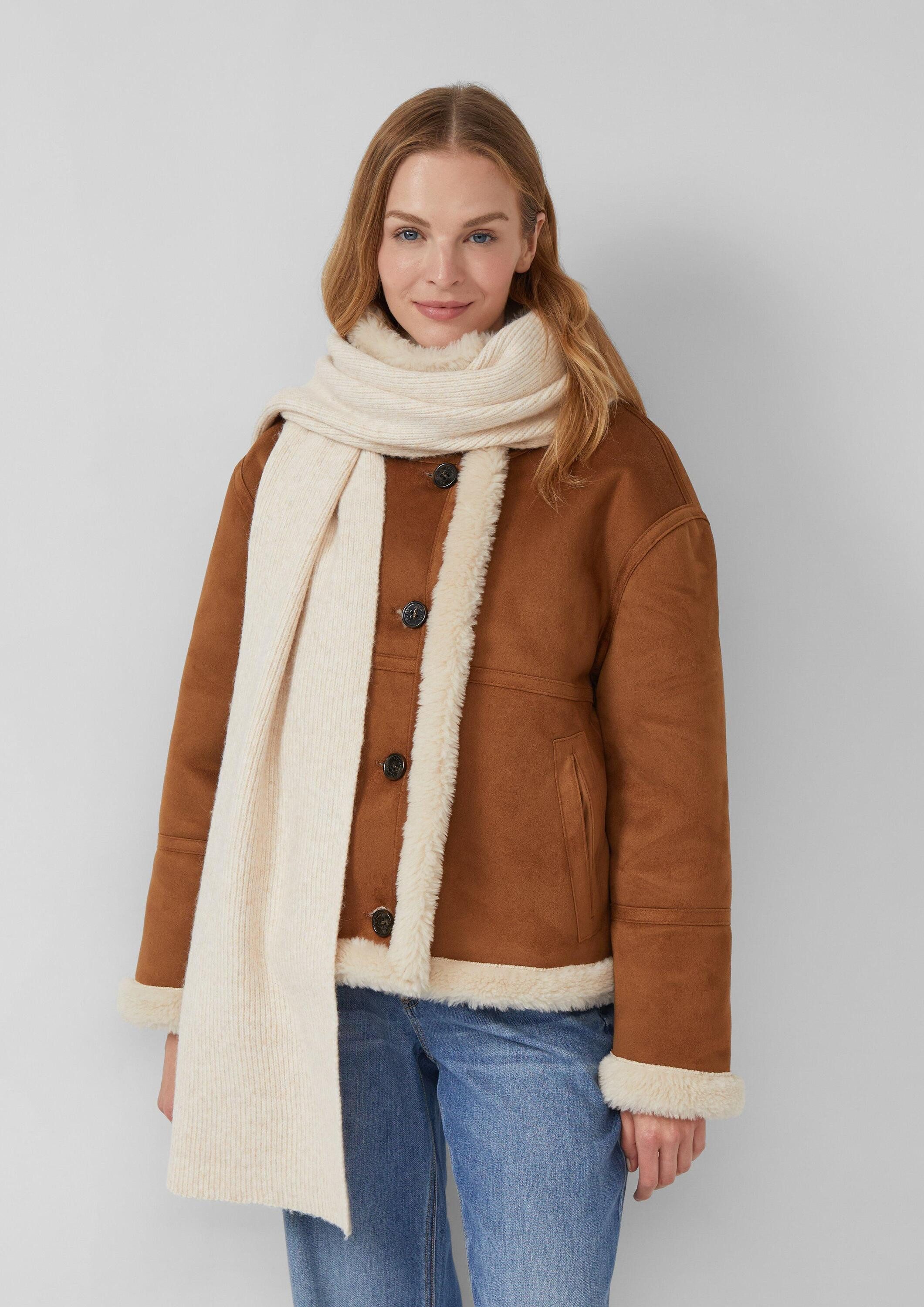 s.Oliver Schal Tuch, Strickschal aus Wollmix günstig online kaufen