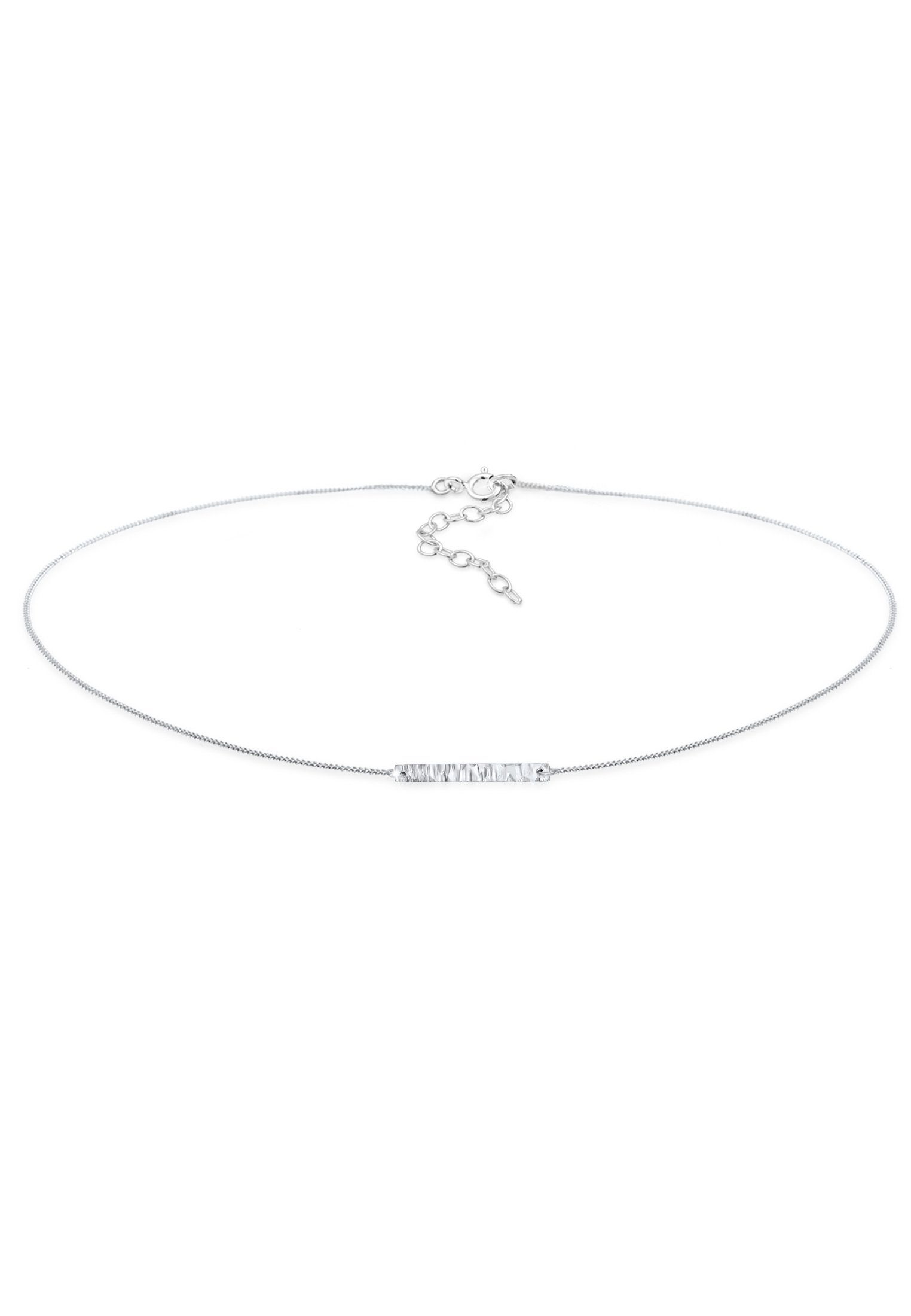 Elli Collier Choker Platte Gehämmert 925er Silber