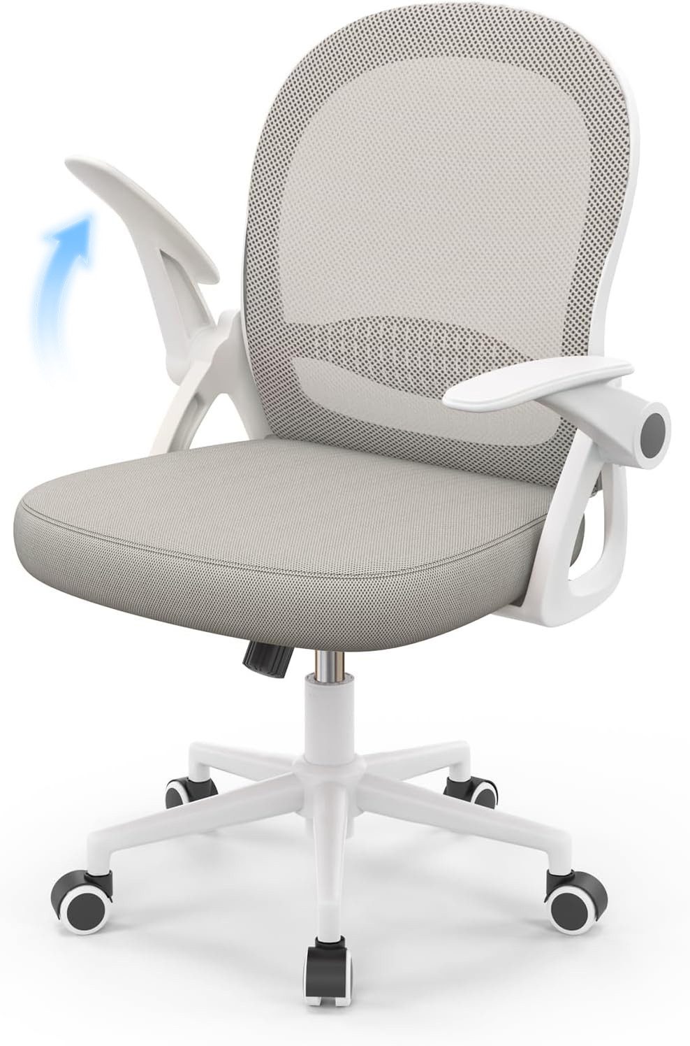 ZAISZE Bürostuhl Ergonomisch, Schreibtischstuhl mit Atmungsaktiver Rückenlehne (Chefsessel aus Mesh, Drehstuhl 360°, Verstellbarer Armlehnen, Höhenverstellbar), Einstellbarer für maximale Bewegungsfreiheit