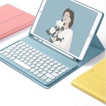 GelldG iPad-Tastatur 10,2/10,5 Zoll Tastatur Hülle mit Maus Retro Tastatur iPad-Tastatur