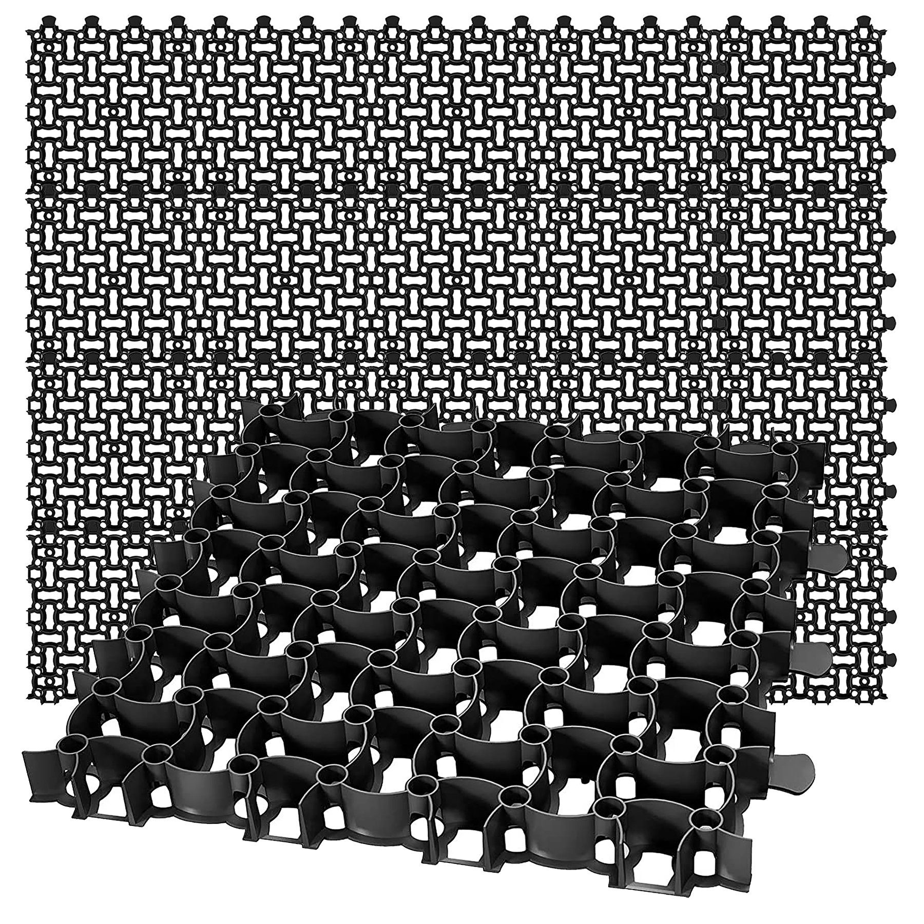 BigDean Rasengitter 20x Paddockplatte SCHWARZ 50x50cm Reitplatzmatten Rasenmatten Rasenwab, 20-St.