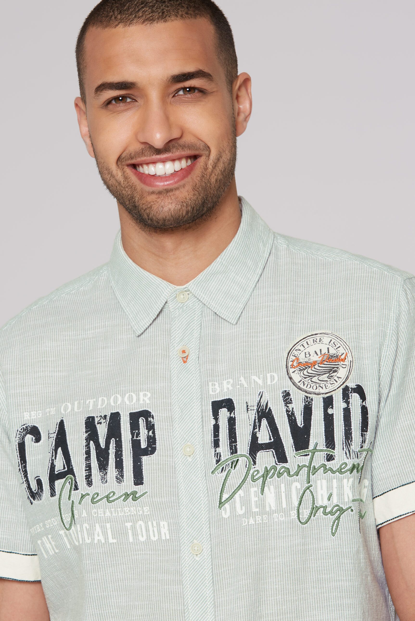 CAMP DAVID Kurzarmhemd aus Baumwolle