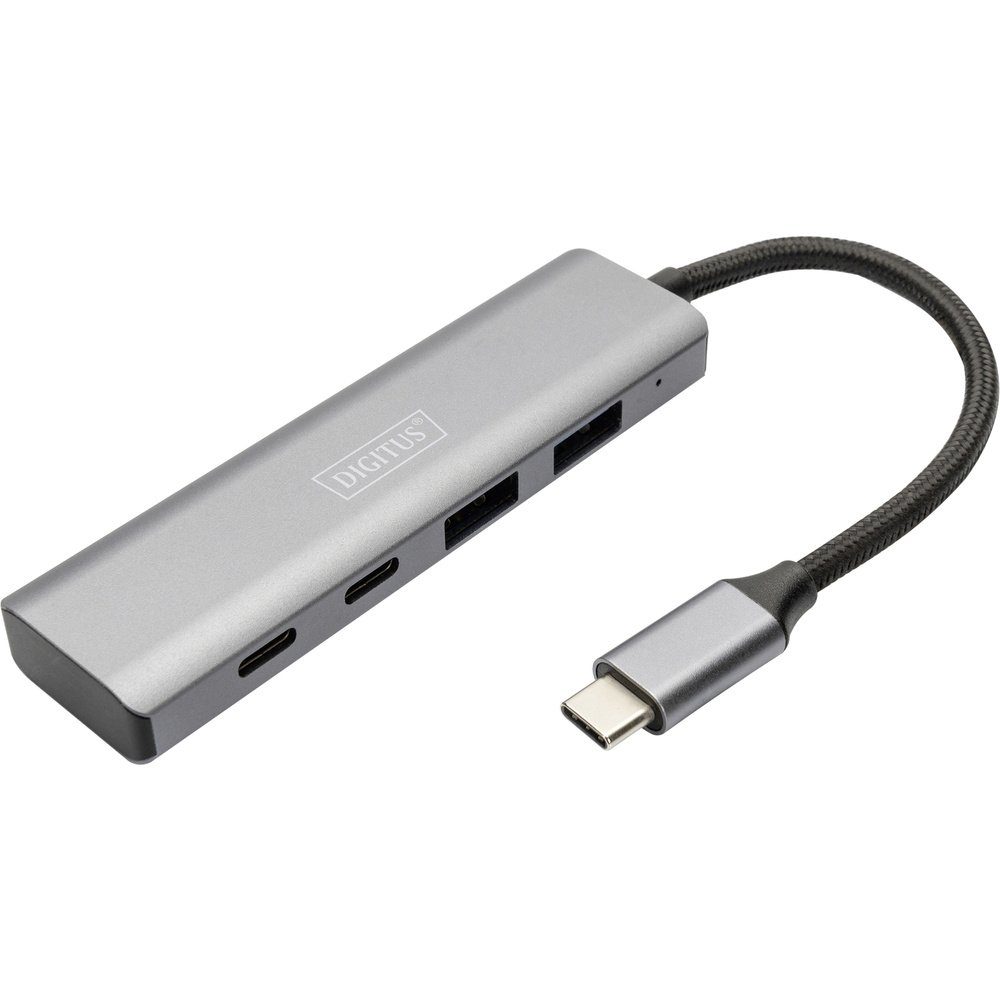 USB-Verteiler Digitus DA-70245 4 Port USB 3.1 Gen 1-Hub mit Aluminiumgehäuse Dunkelg
