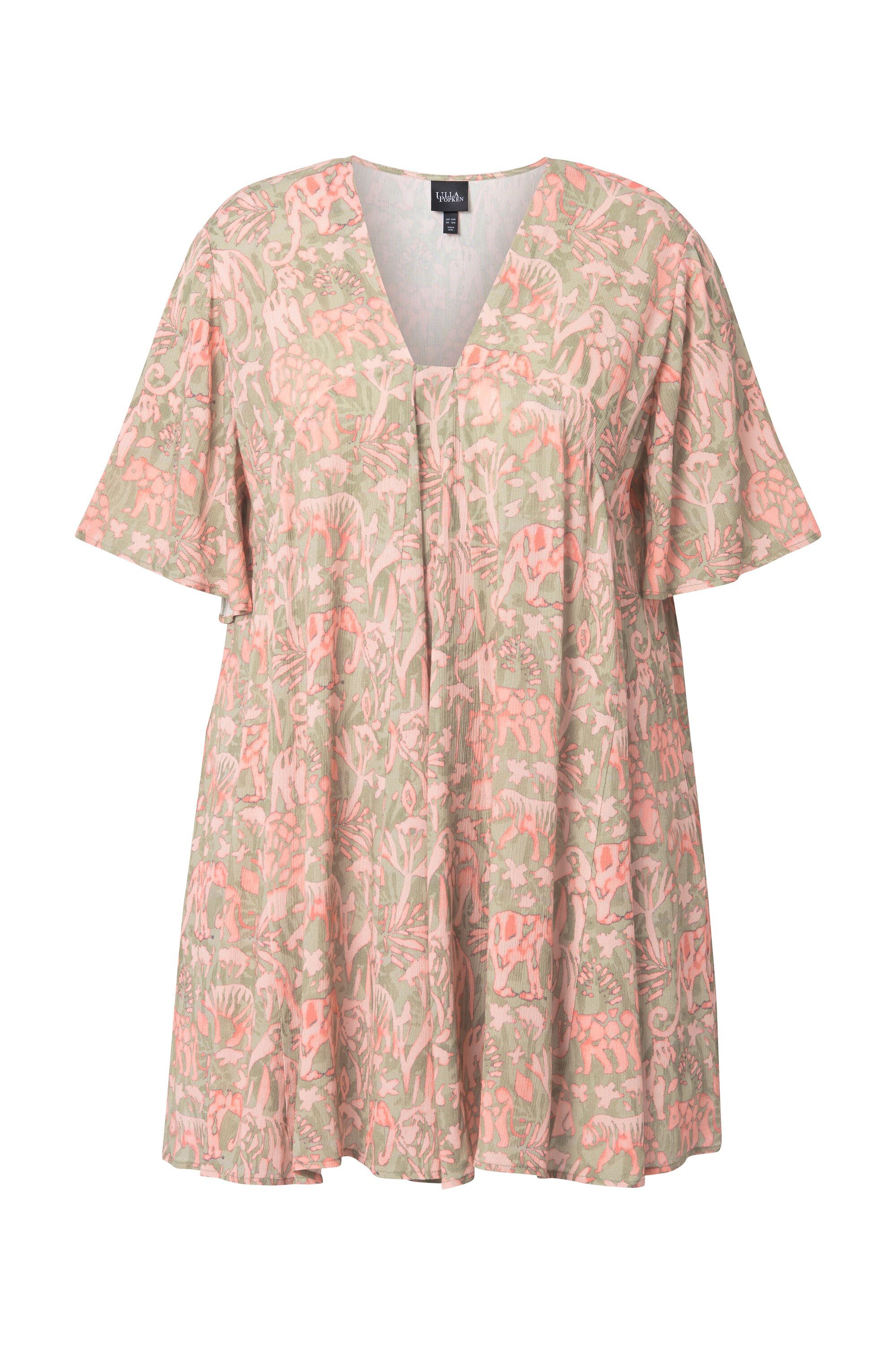 Ulla Popken Tunika Bluse Tiermuster A-Linie günstig online kaufen