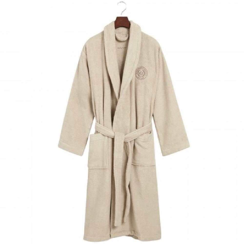 Gant Bademantel Gant Home Bademantel Crest Robe Putty (L)