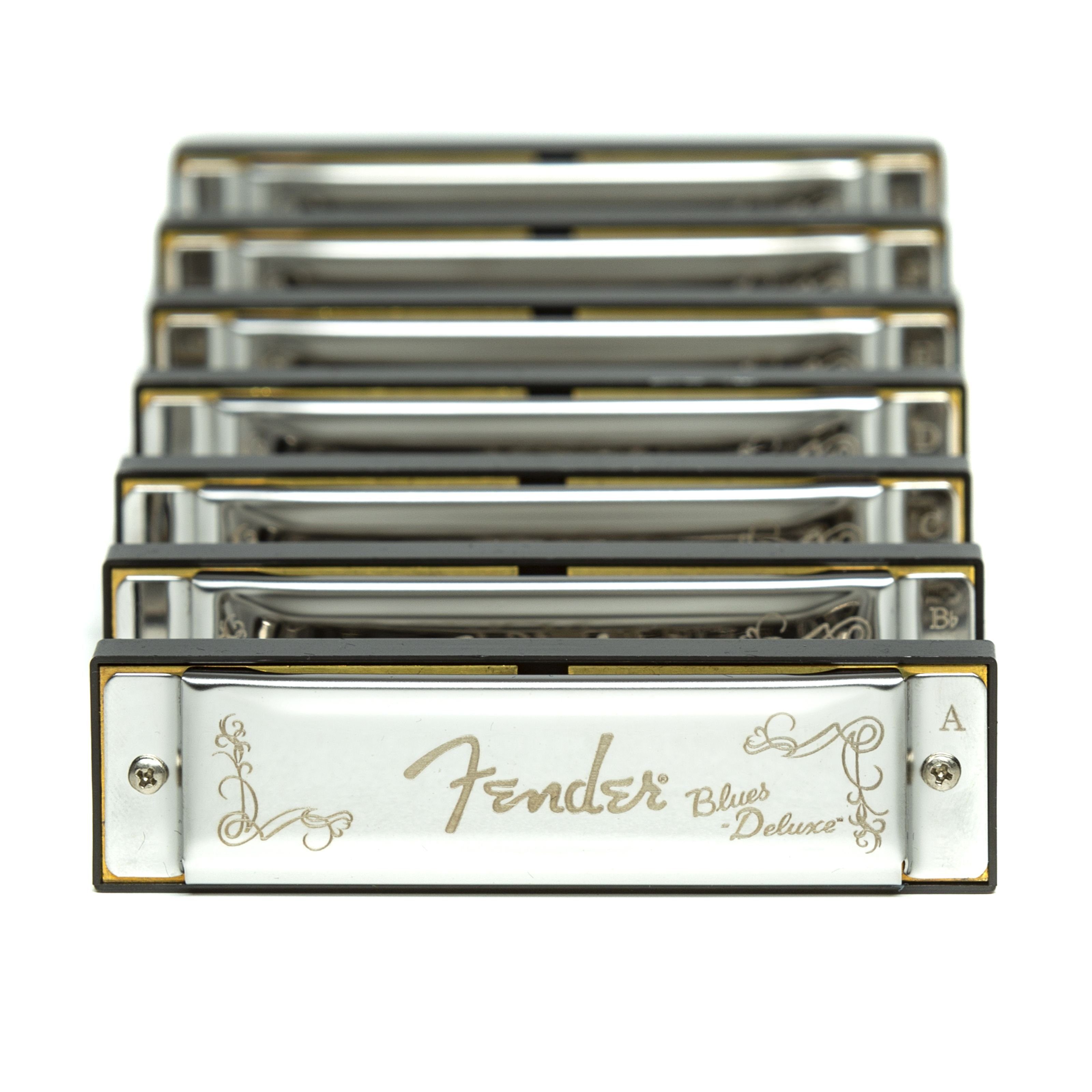 Fender Mundharmonika, Blues Deluxe Harmonica Pack of 7 inkl. Case, Губные гармоники, Diatonische Губные гармоники, Blues Deluxe Harmonica Pack of 7, inkl. Case - Diatonische