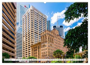 CALVENDO Wandkalender Brisbane Stadtansichten (Premium, hochwertiger DIN A2 Wandkalender 2023, Kunstdruck in Hochglanz)