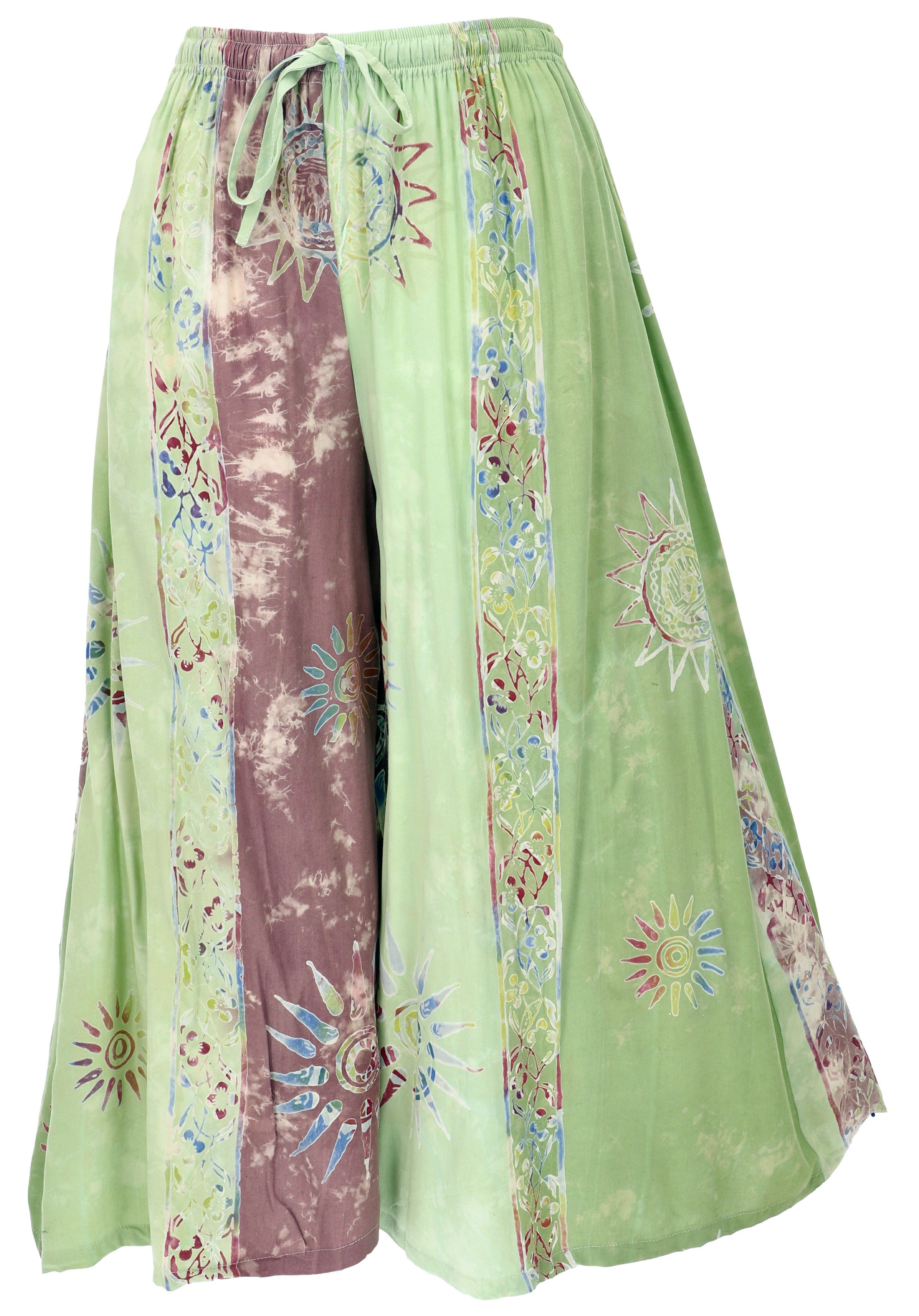 Guru-Shop Relaxhose Bequeme Palazzohose, weite Marlenehose, Boho.. alternative Bekleidung