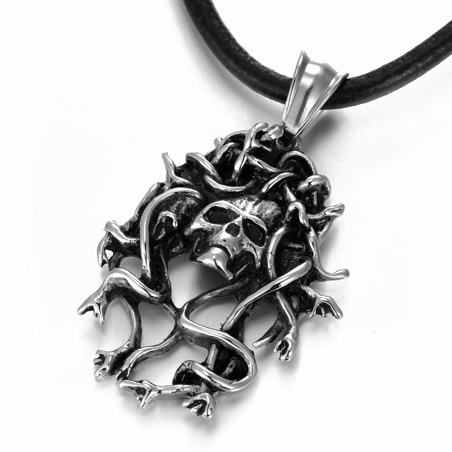 DonDon Kette mit Anhänger Lederkette Halskette günstig online kaufen