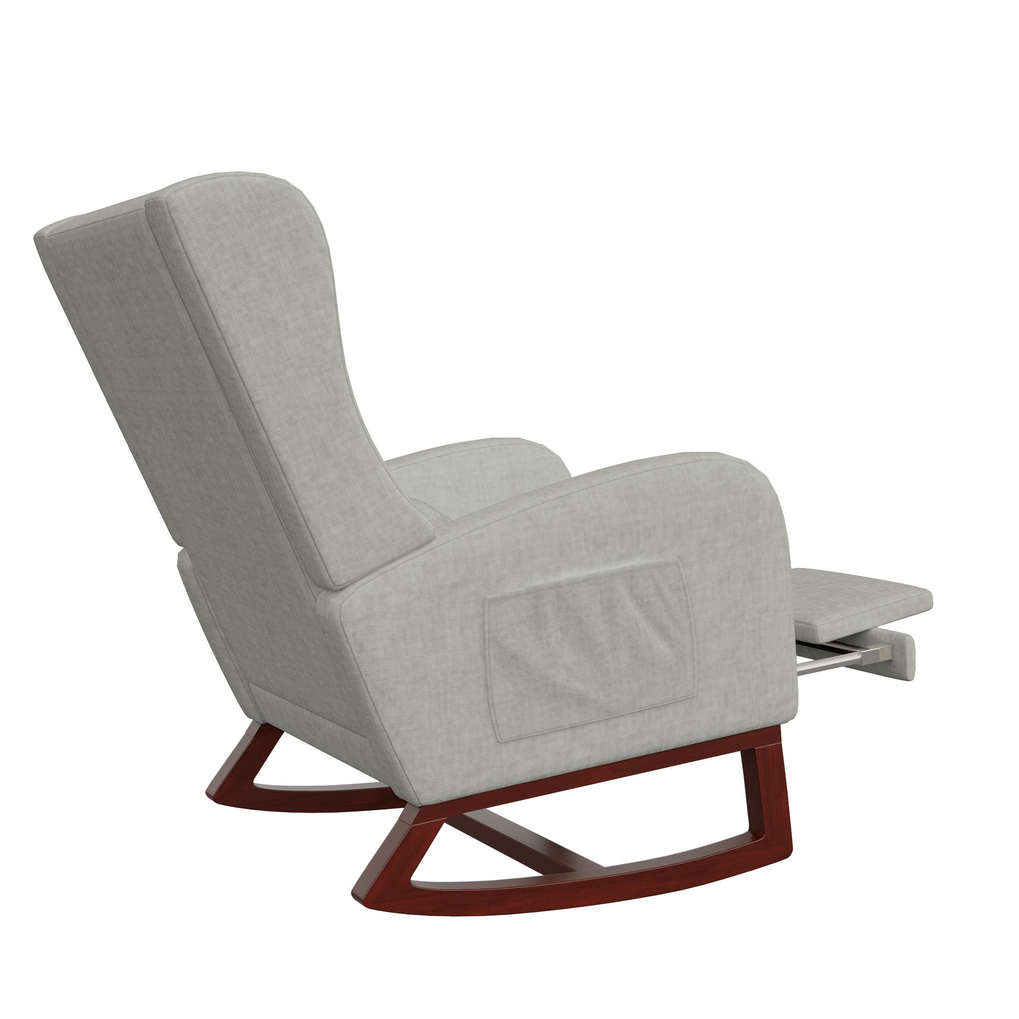 PXloue Schaukelstuhl Ergonomischer Schaukelstuhl mit Nackenstütze und feuerfester Basis (1 St), Schaukelstuhl mit verstellbarer Fußstütze und Seitentaschen