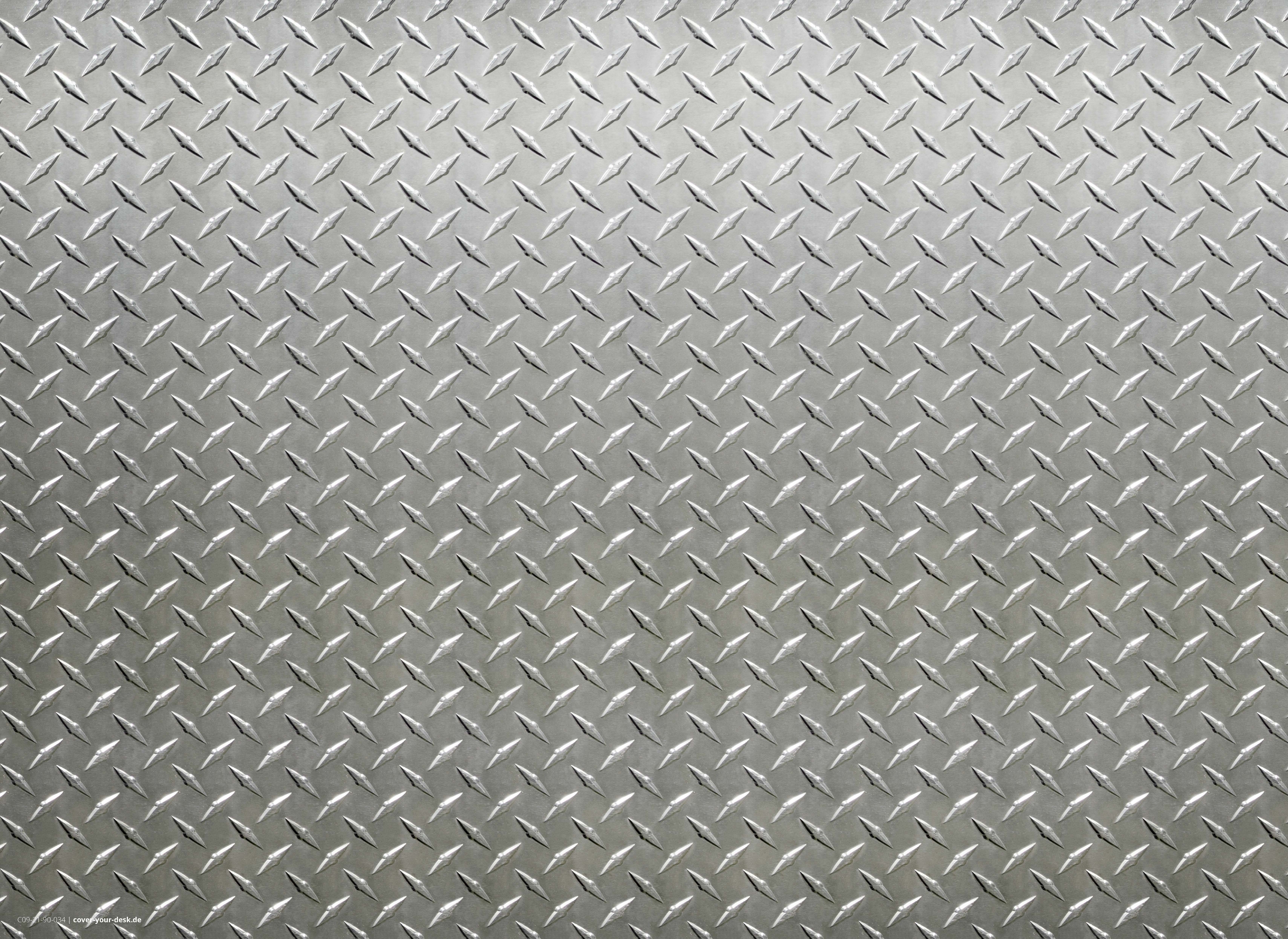 cover-your-desk.de Platzset abwaschbar - Metalloptik Riffelstahl, (4-St., aus premium Vinyl (Kunststoff BPA-frei), Made in Germany