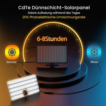 Elegear LED Gartenleuchte 2Pack 3000lm Solarleuchte mit Bewegungsmelder, 3 Modi, LED wechselbar, Kaltweiß, Tageslichtweiß, 2000 mAh, LED fest integriert, Batterie, Geteiltes Solarpanel, Wand