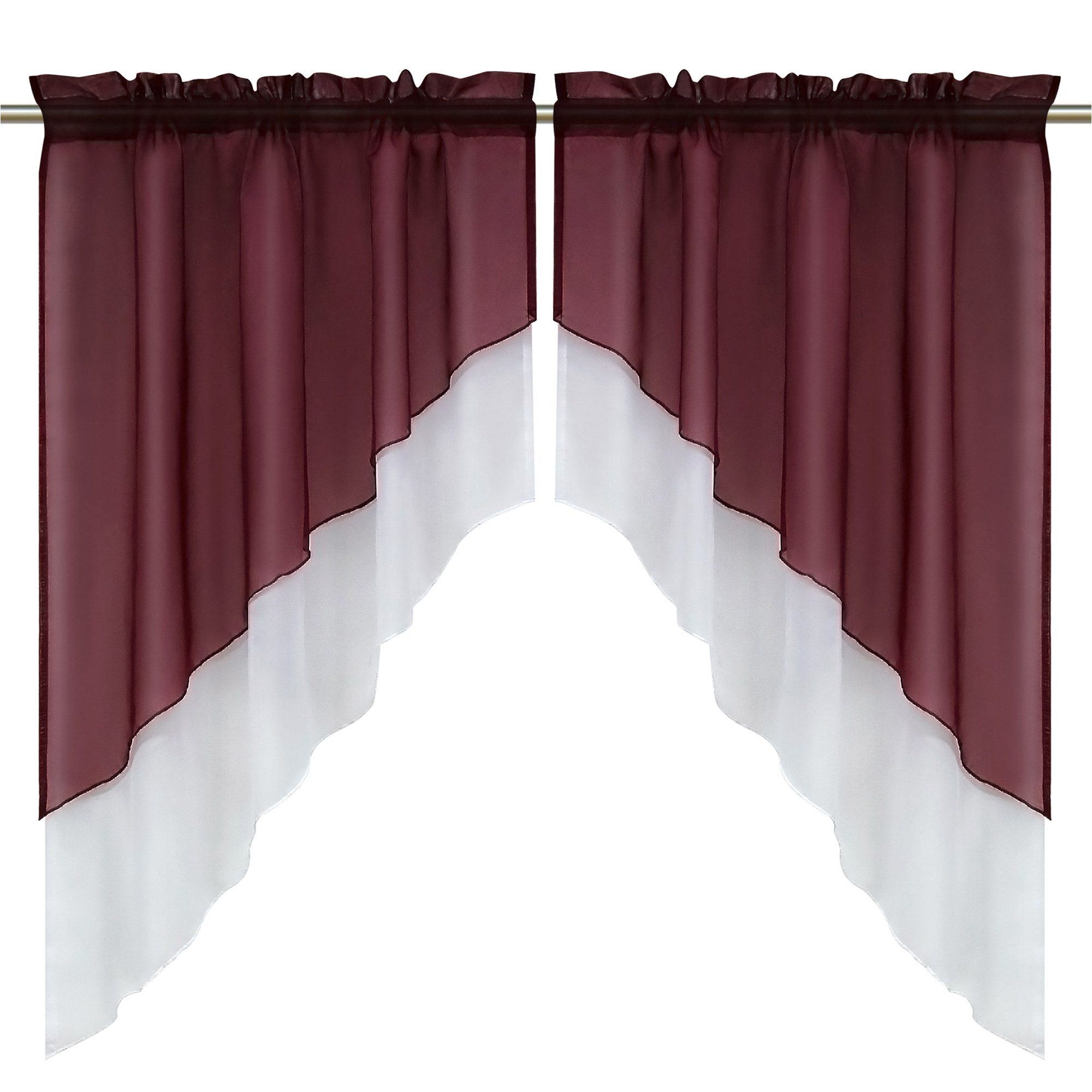 Delien Scheibengardine Beyza (2 St), Stangendurchzug, transparent, Zweifarb günstig online kaufen