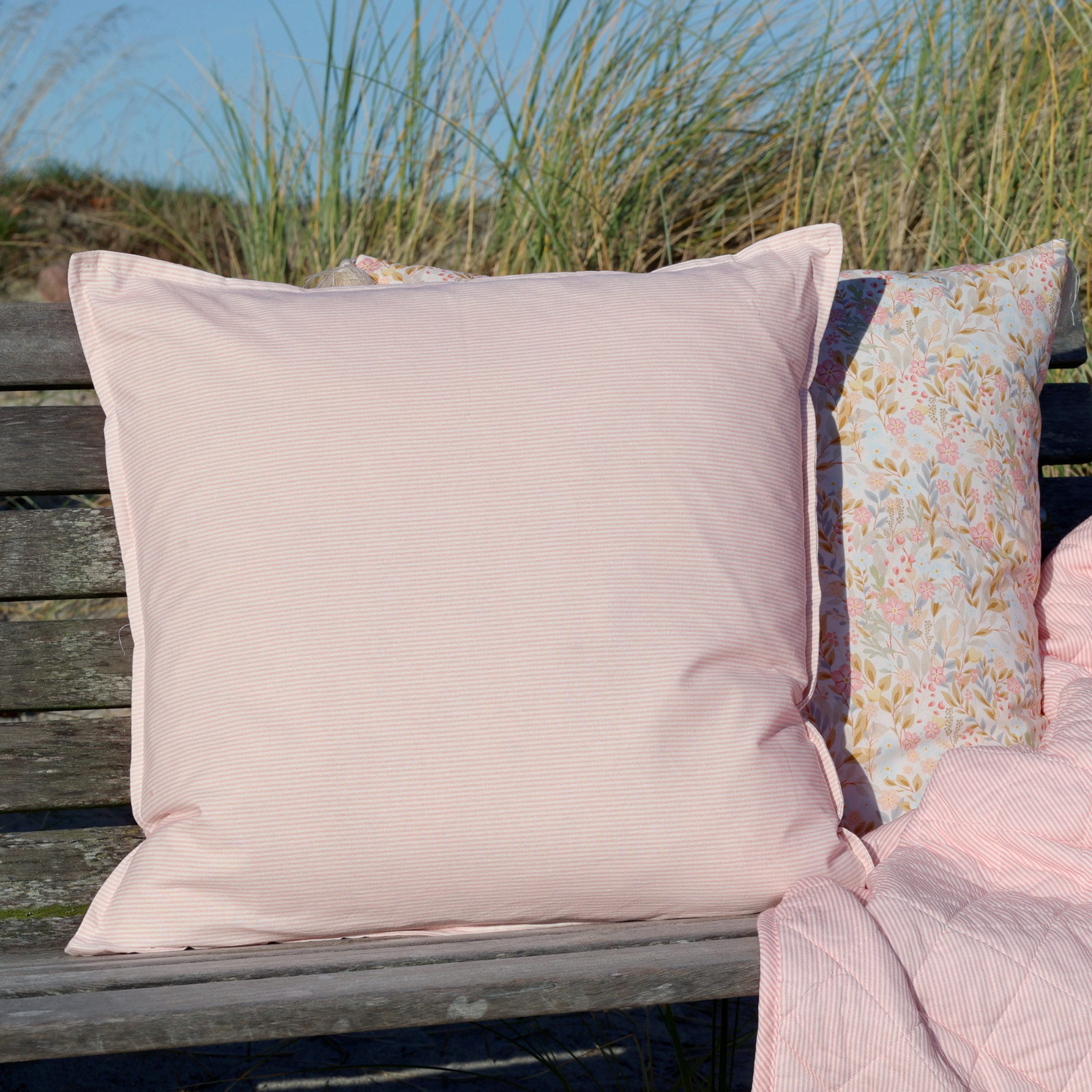 Chic Antique Kissenbezug Chic Antique Aix Kissebezug mit Maritimen Streifenmuster rosa