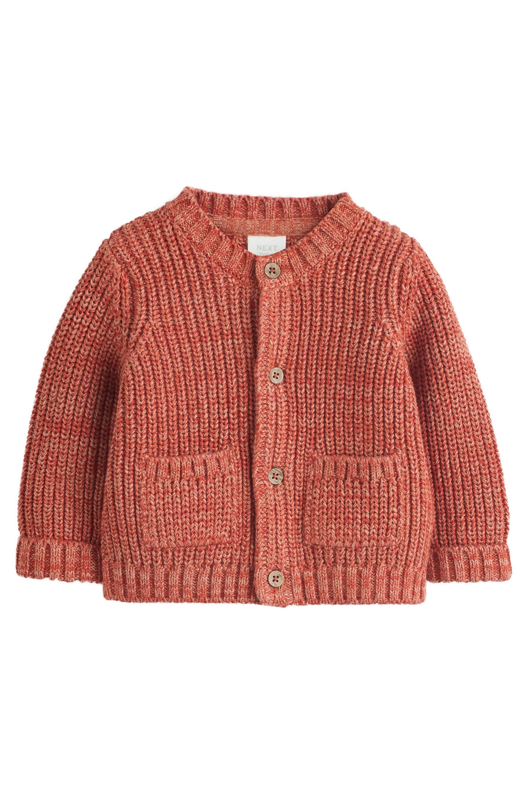 Next Strickjacke Baby-Strickjacke im Kürbis und Schriftzug (1-tlg)