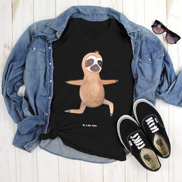 Mr. & Mrs. Panda T-Shirt Faultier Yoga - Schwarz - Geschenk, T-Shirt mit Spruch, Yogaübungen, (1-tlg)