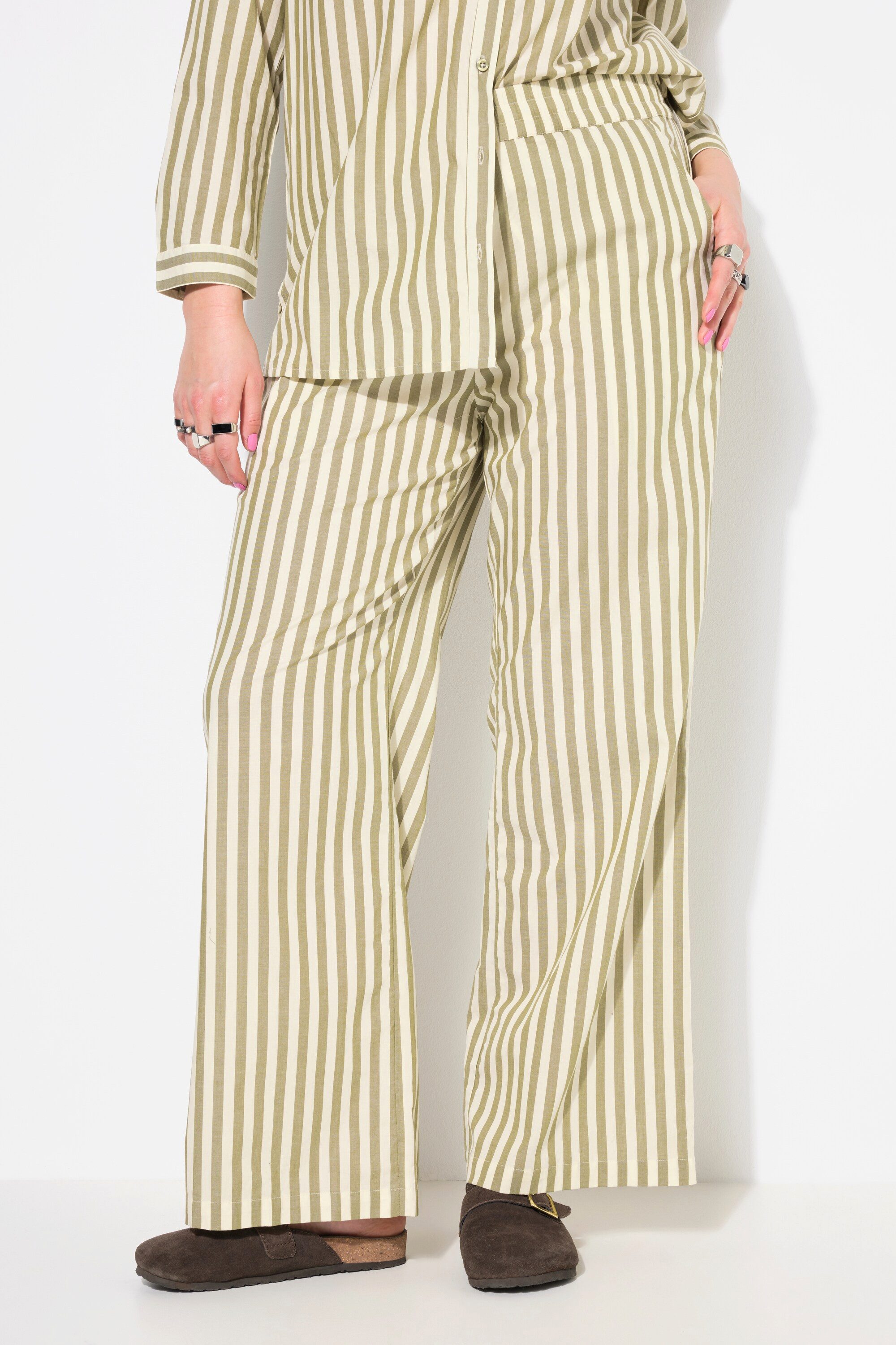 Studio Untold Schlupfhose Streifenhose Wide Legs Elastikbund günstig online kaufen