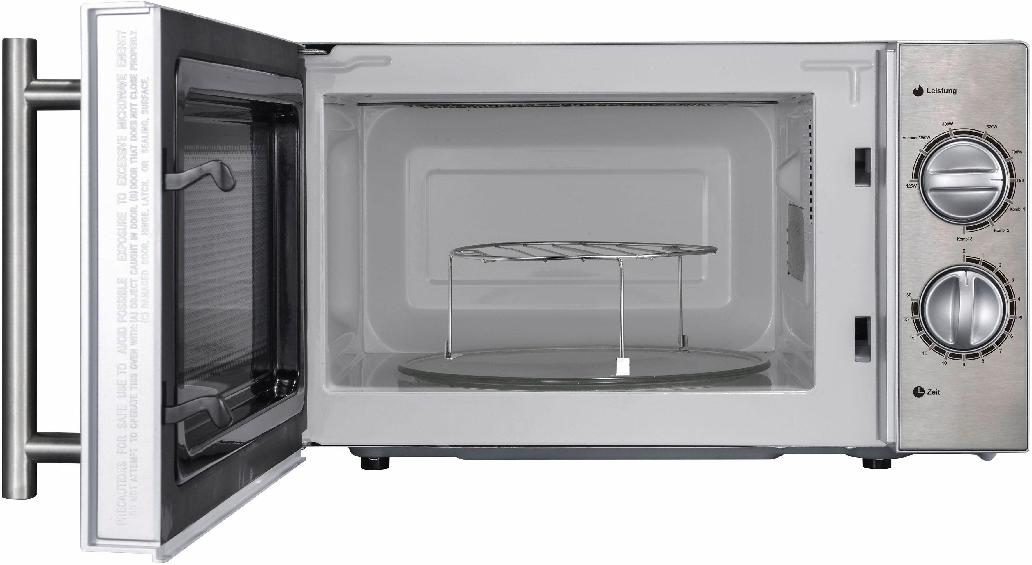 Hanseatic Mikrowelle D70H20L-DB(A13), 2 in 1, Grill, 20 l, Grill, 5 Leistungsstufen und Auftaufunktion