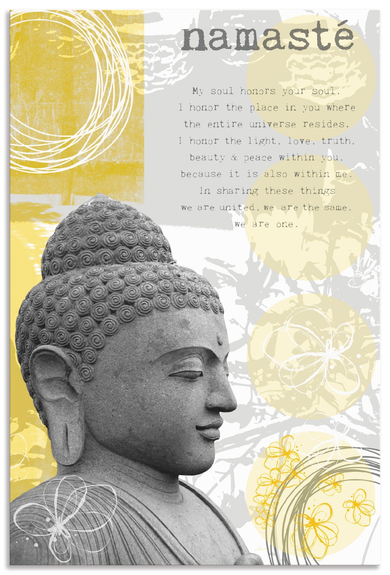 Poster Leinwandbild, St), Artland Wandaufkleber versch. I, Buddha Religion als Größen in Alubild, Wandbild oder (1