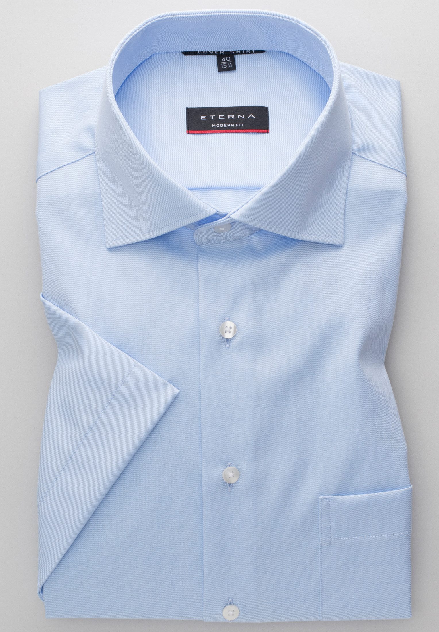 Eterna Businesshemd ETERNA MODERN FIT Kurzarm Hemd twill hellblau 8817-10-C19K - COVER