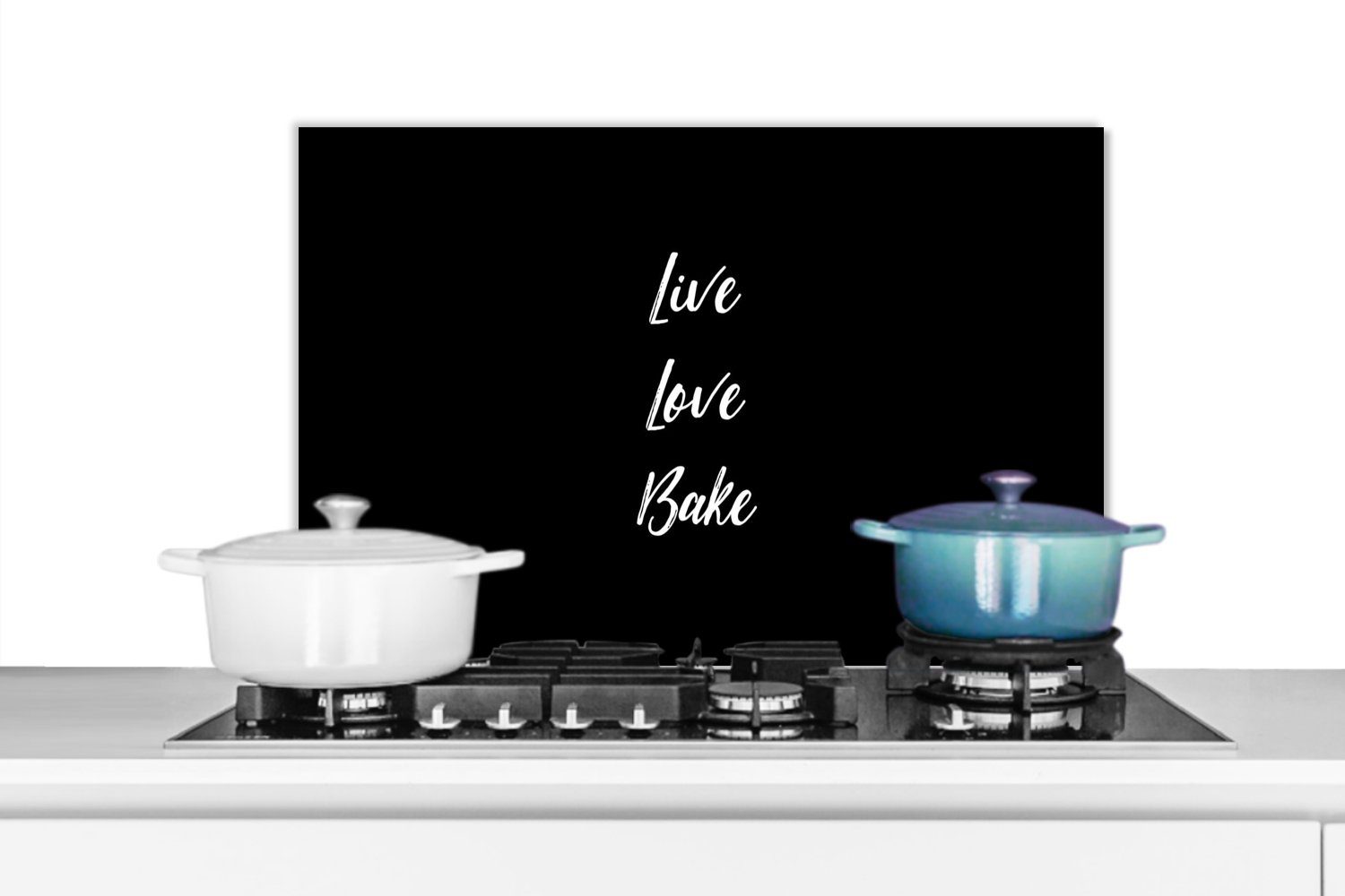 MuchoWow Küchenrückwand »Zitate Kochen Leben Liebe Backen