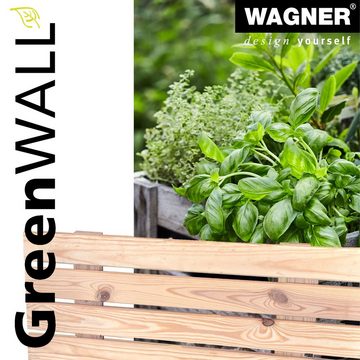 WAGNER design yourself Hochbeet GreenWALL - 79 x 31 cm - Massivholz I FSC® I natur I Hängende Blumen - & Kräuterwand I inkl. Befestigungsmaterial