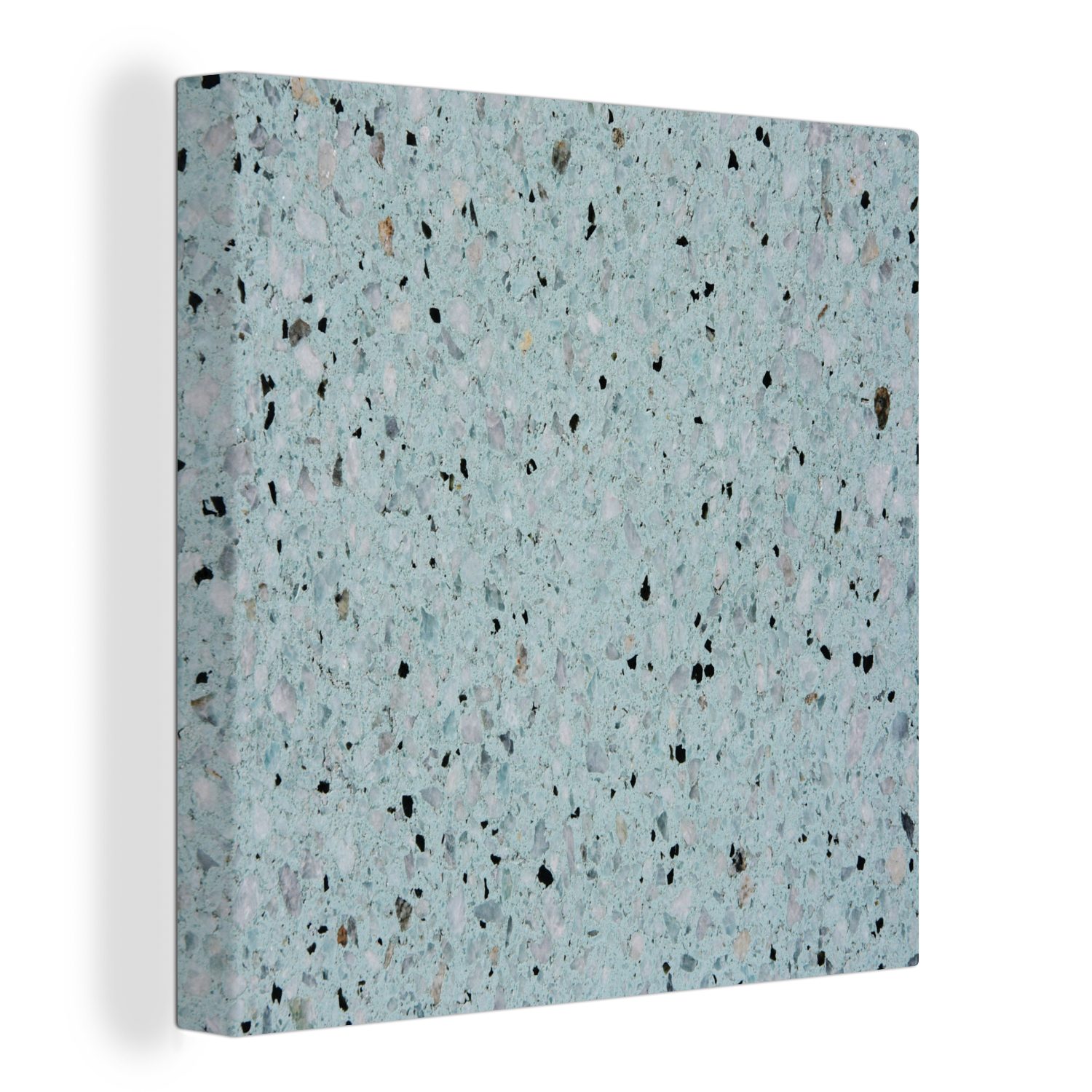 OneMillionCanvasses® Leinwandbild Marmor - Punkte - Blau, (1 St), Leinwand Bilder für Wohnzimmer Schlafzimmer bunt