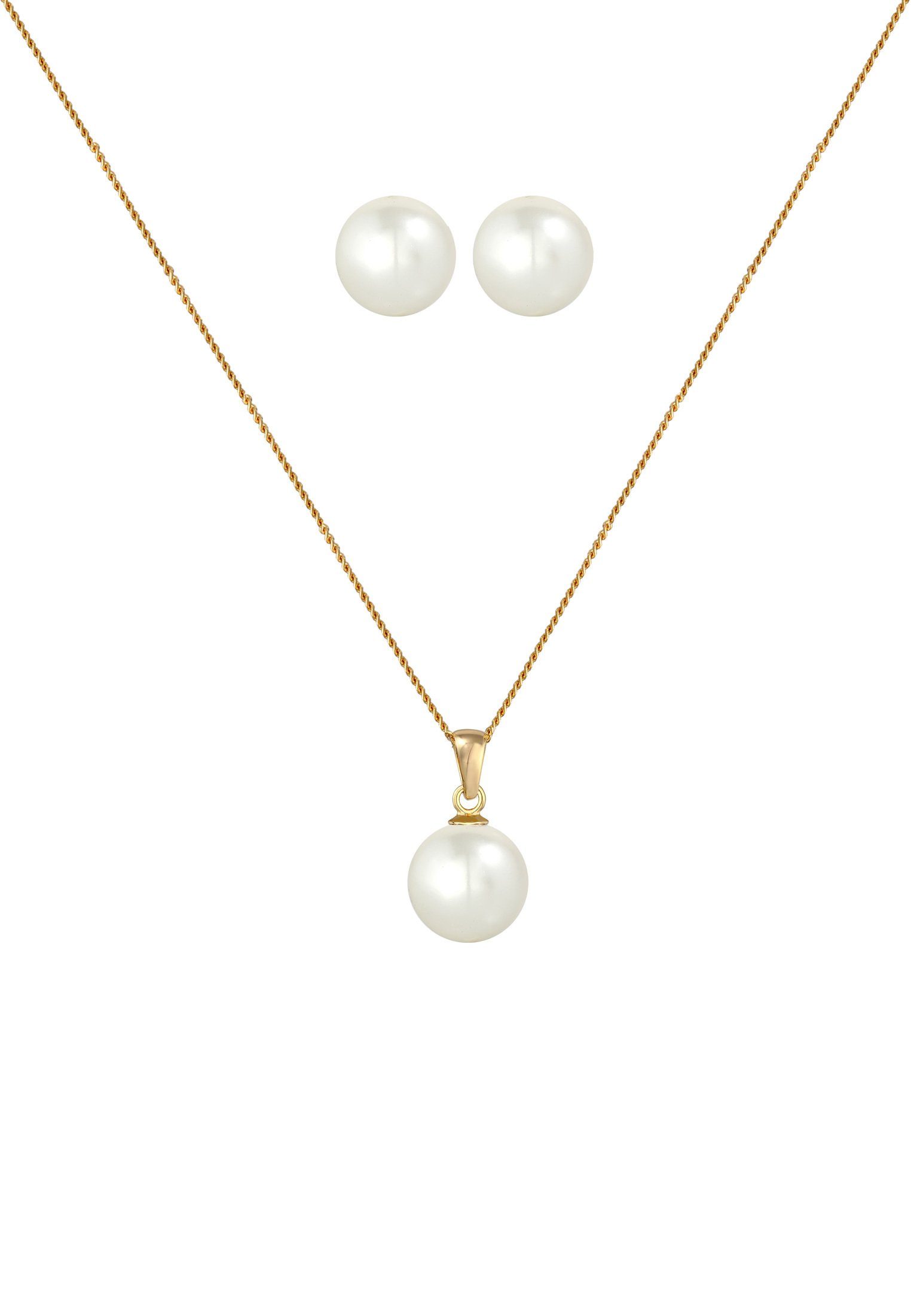 Elli Premium Schmuckset Süßwasserzuchtperle 585 Gelbgold günstig online kaufen