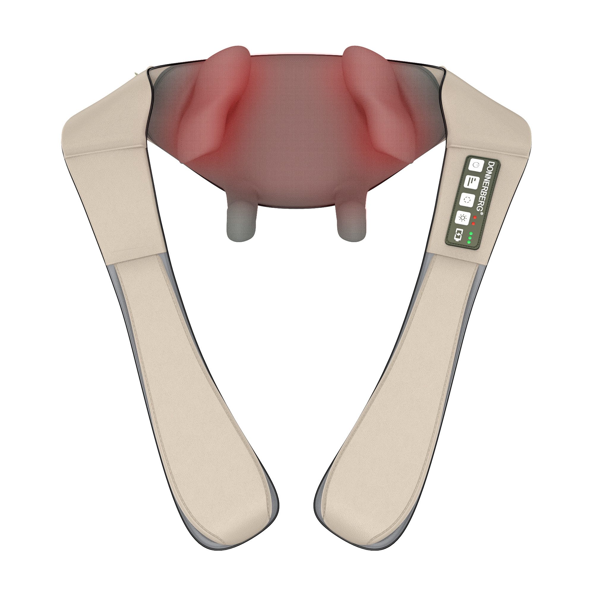 Donnerberg Nacken-Massagegerät Proneck KNM-002 Beige, 7 Jahre Kraftmotor Garantie, 4D Massagegerät mit Wärmefunktion