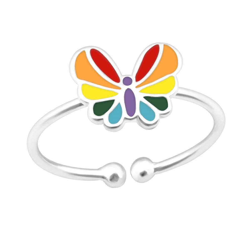 BUNGSA Zehenring Zehenring bunter Schmetterling aus 925 Silber Kinder, Zehring Toering