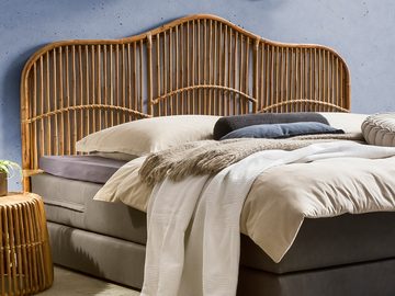 dynamic24 Holzbett, Bett-Kopfteil ROMANTEAKA Rattan natur