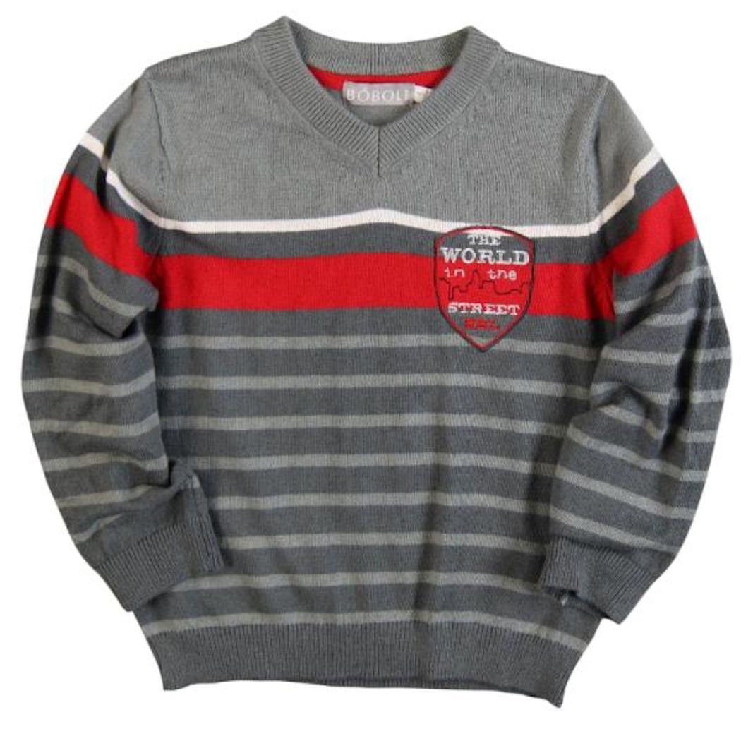 BÒBOLI Strickpullover BÒBOLI Strickpullover Pullover V-Ausschnitt (1-tlg)