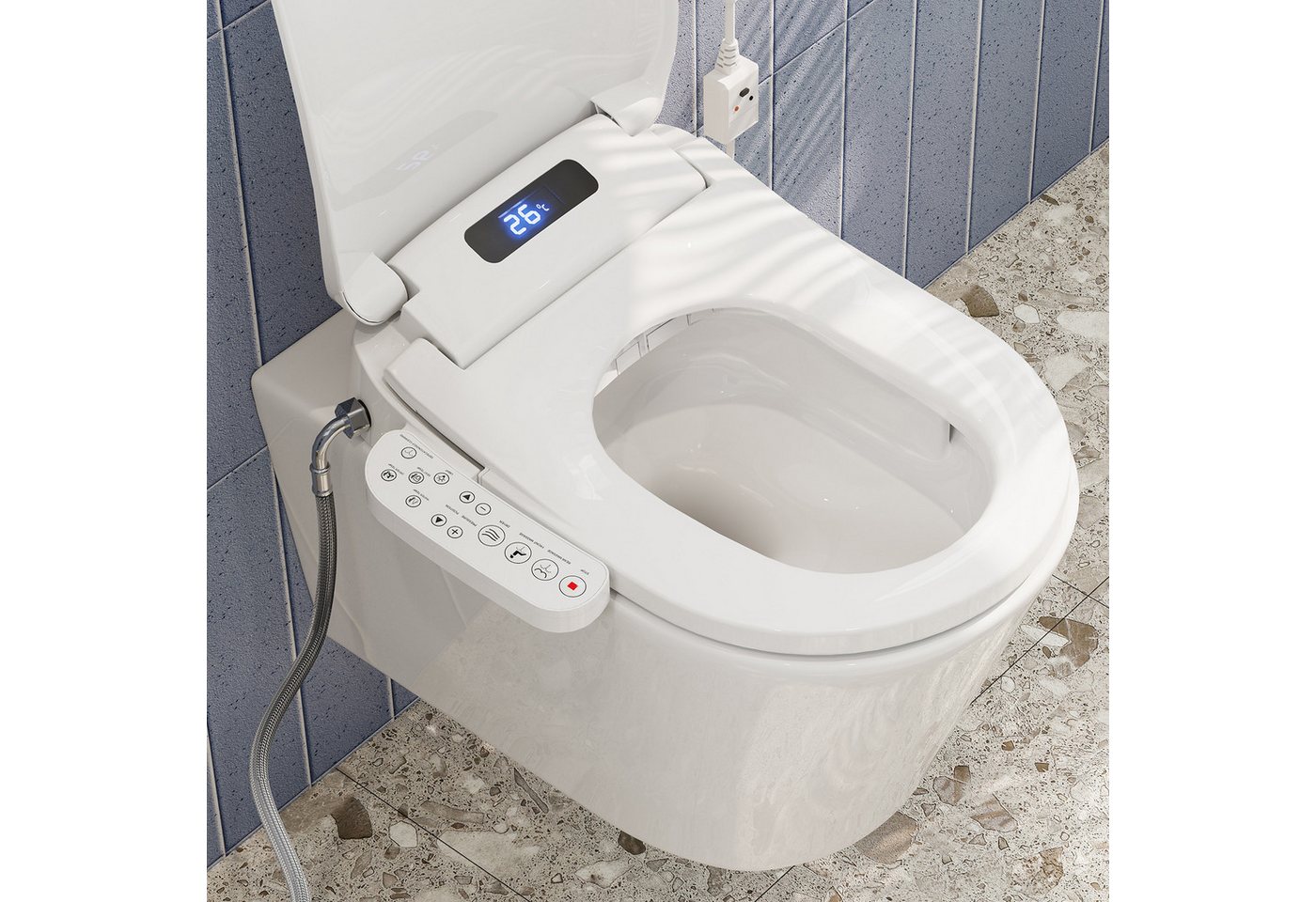 Thumbnail - HOROW Dusch-WC-Sitz Bidet Dusch WC Aufsatz, Elektrischer Bidet Sitz mit Fernbedienung (Toilettendeckel mit Bidet)