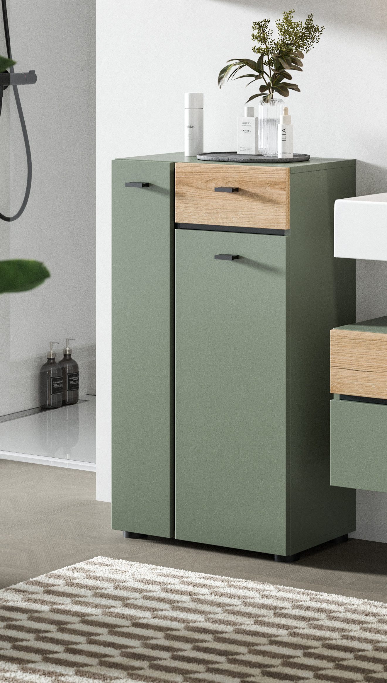 welltime Midischrank VANN, Höhe 91cm, 2 Türen, 1 Schubkasten, 7 Fächer, vie günstig online kaufen