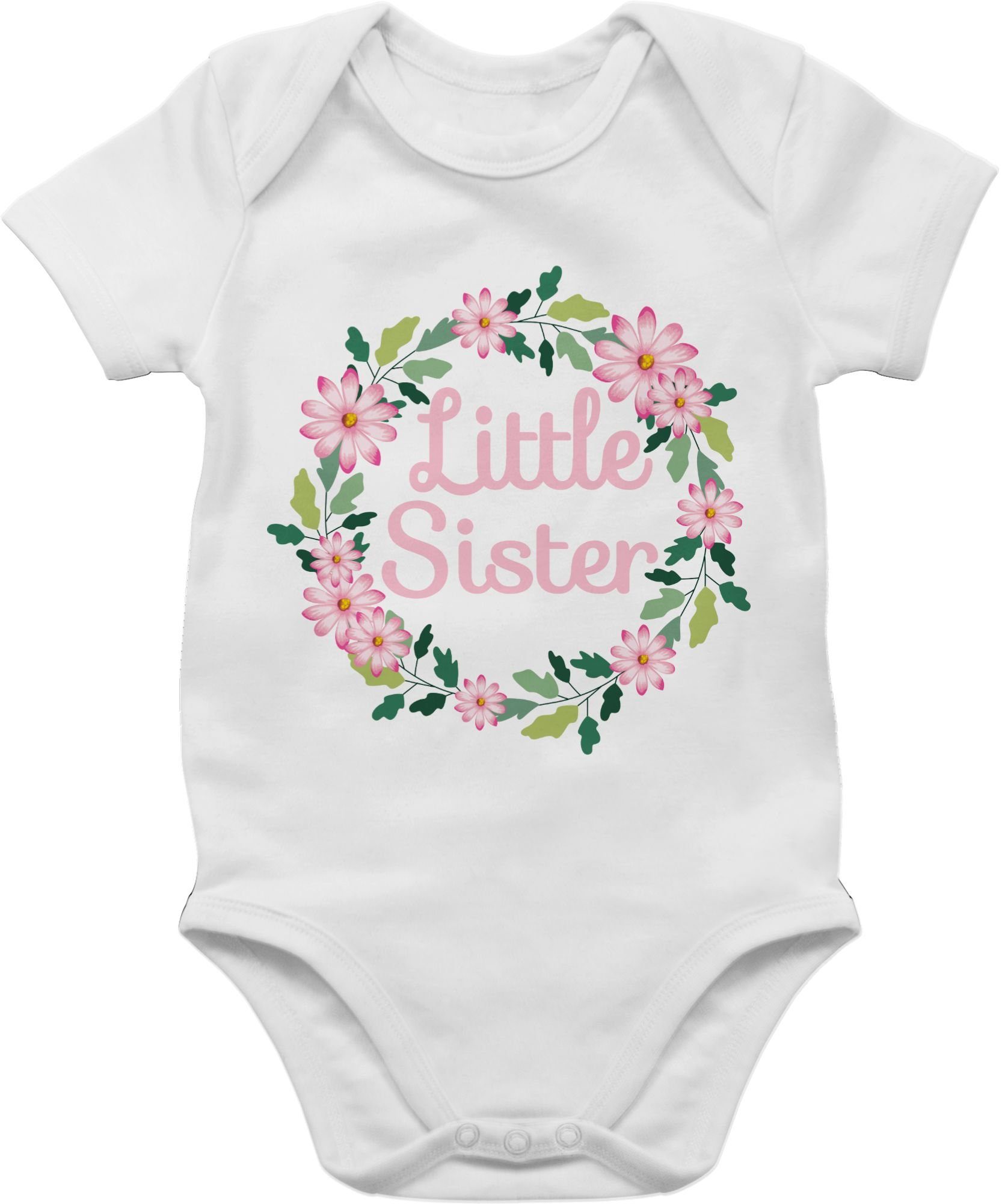 Shirtracer Shirtbody Little Sister mit Blumenkranz Kleine Schwester