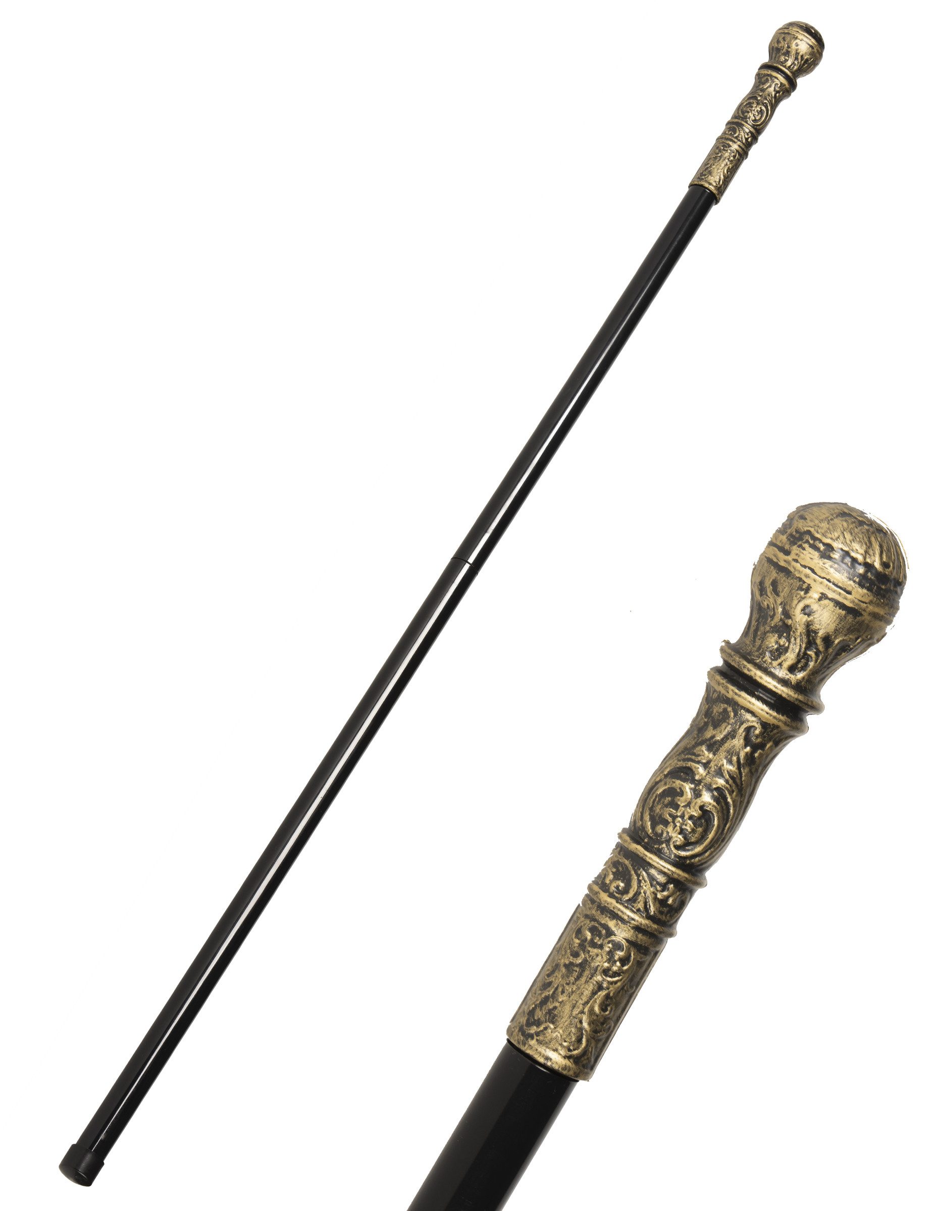 Widmann S.r.l. Kostüm Spazierstock Accessoire Halloween schwarz-gold 108 cm